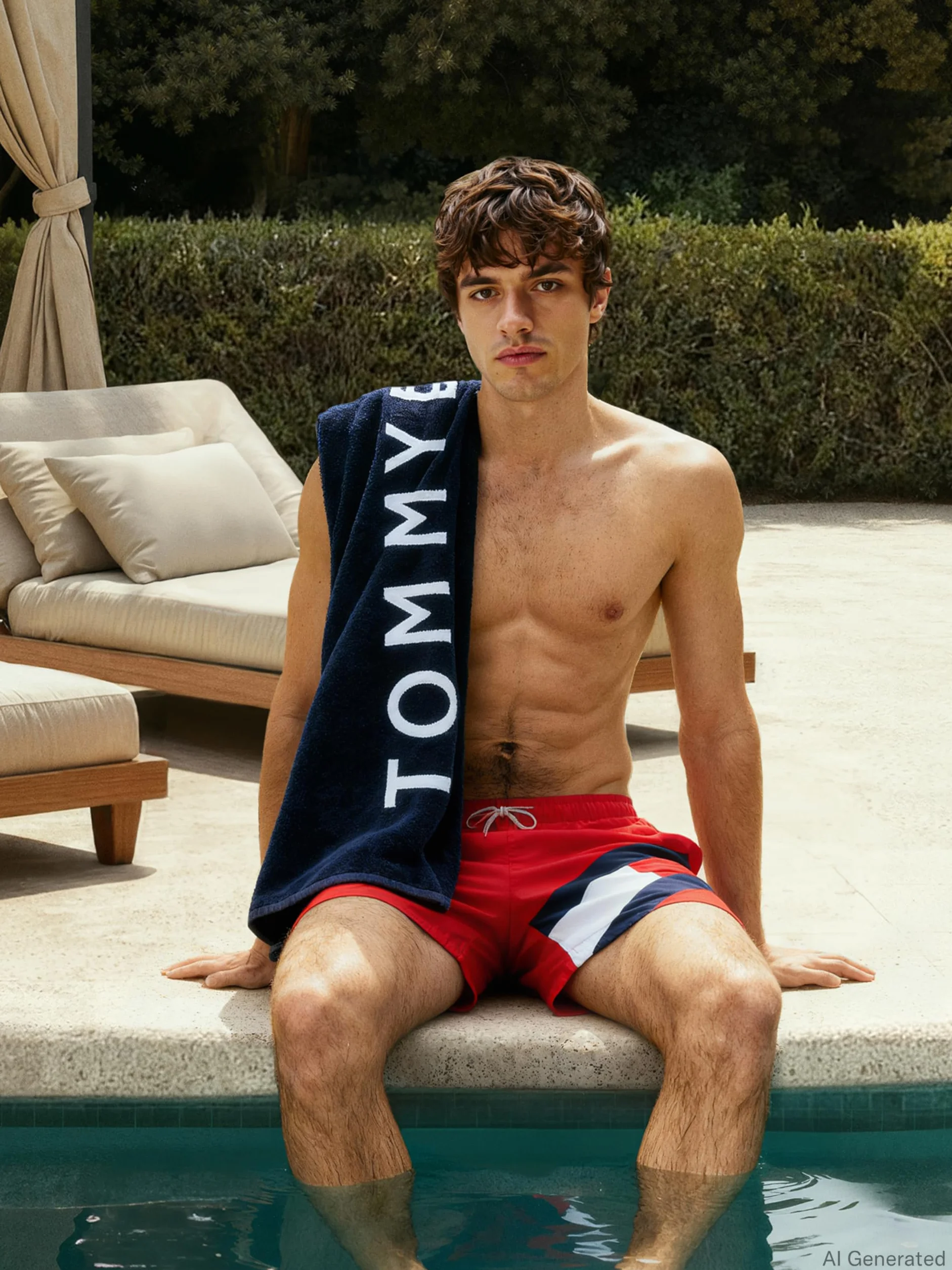 Tommy Hilfiger Bañador para Hombre Medium Drawstring Pernera Media