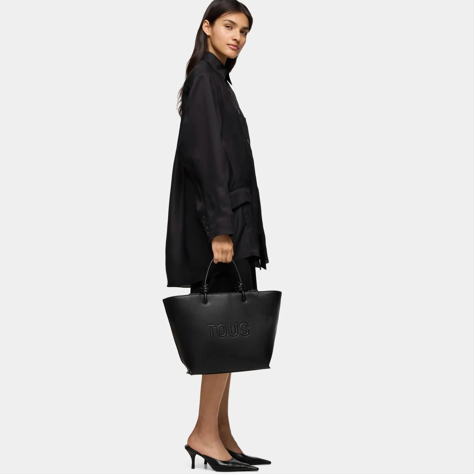TOUS Capazo Mediano Negro, Para Mujer, Medidas 28,5 x 45 x 17,5 cm, Colección TOUS La Rue New