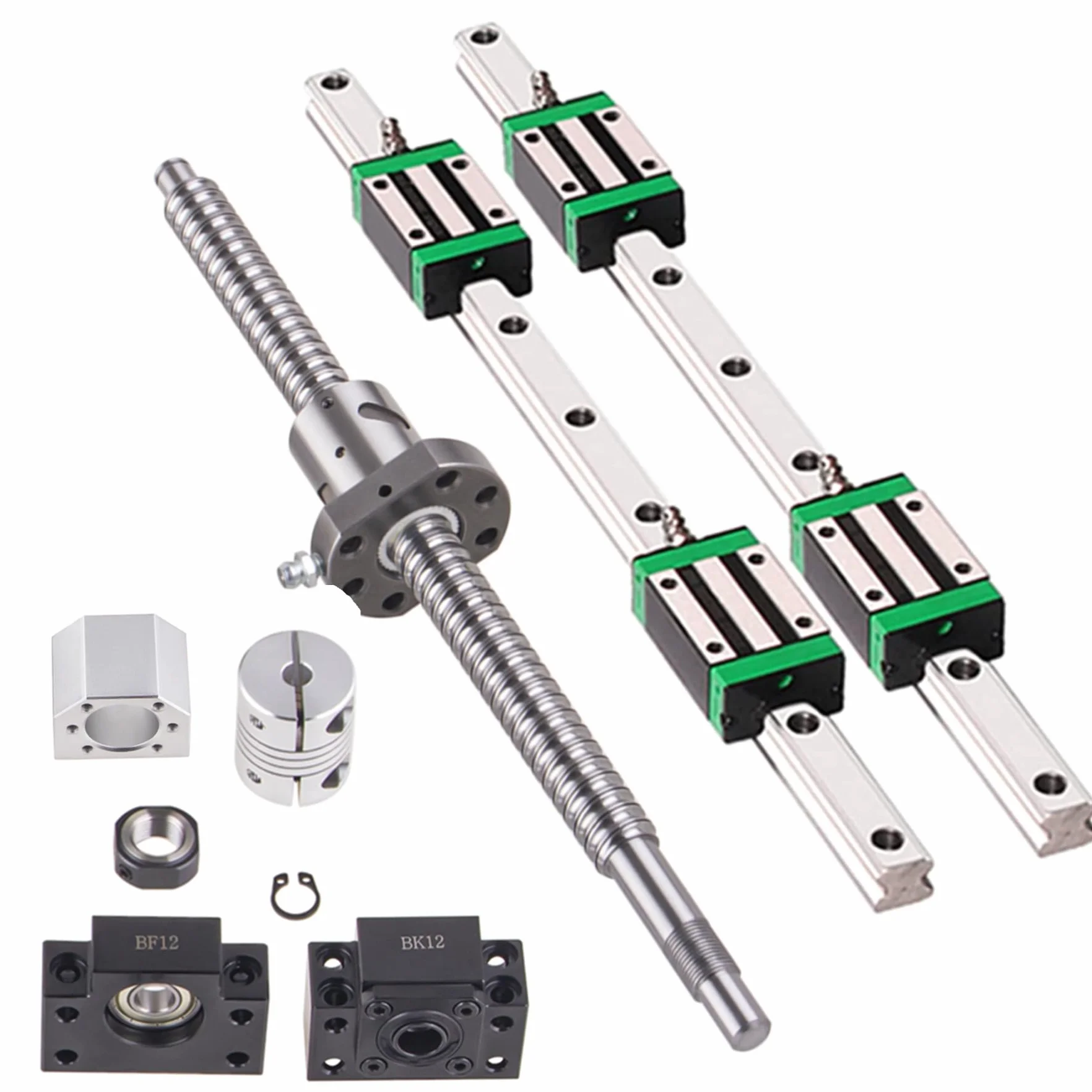 Guía lineal HGR20 1200 mm con 4 bloques y husillo SFU1605 para CNC