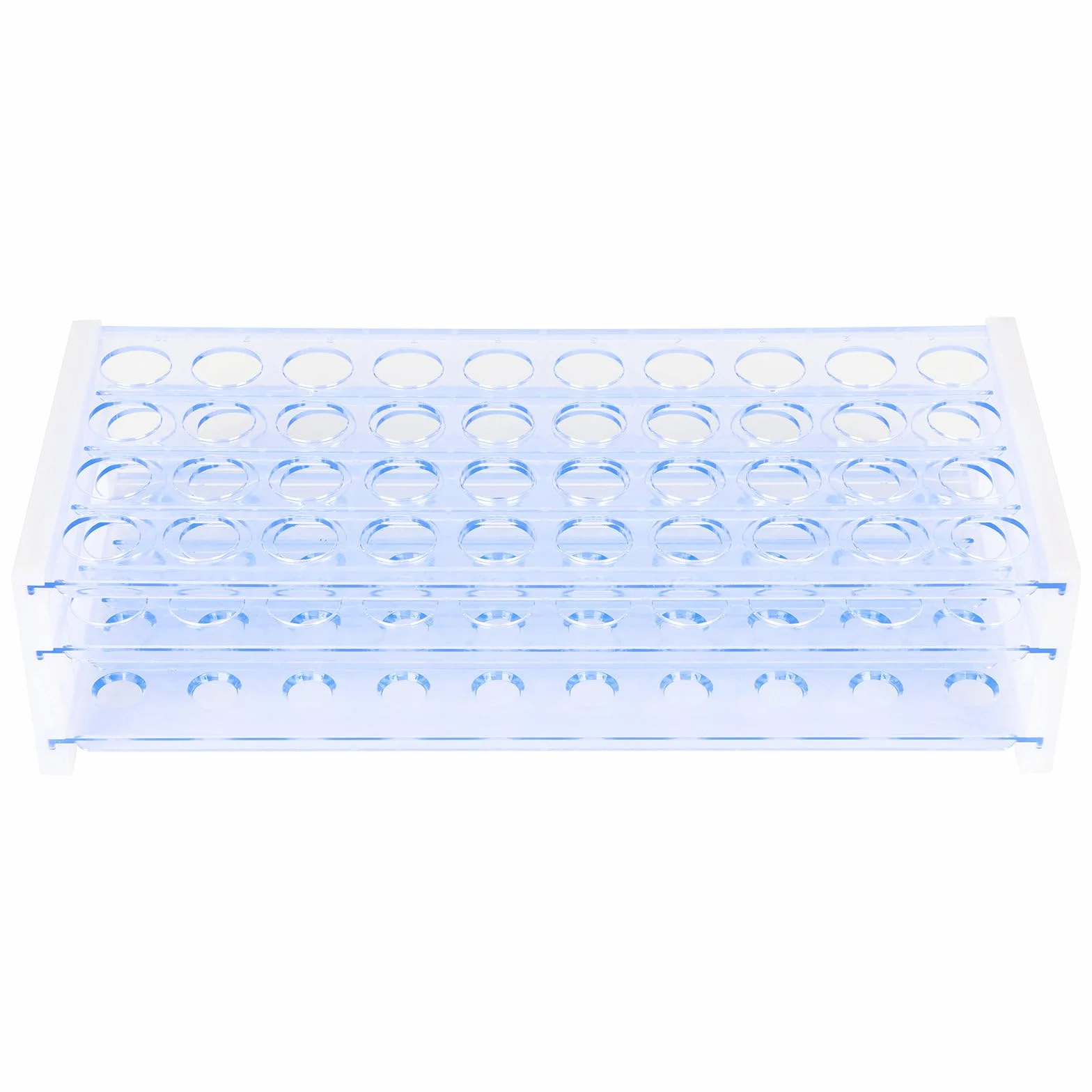 Labasics Soporte para Tubos de Ensayo, Rejilla de Plástico Azul 3 Niveles Desmontable 50 Tubos 18 mm