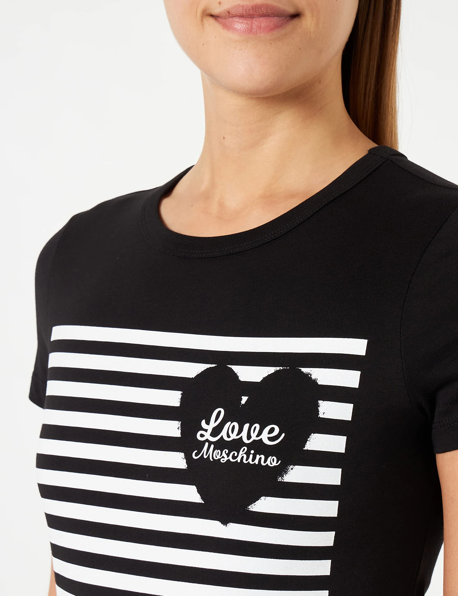 Love Moschino Slim Fit Short-Sleeved T-Shirt Camiseta para Mujer