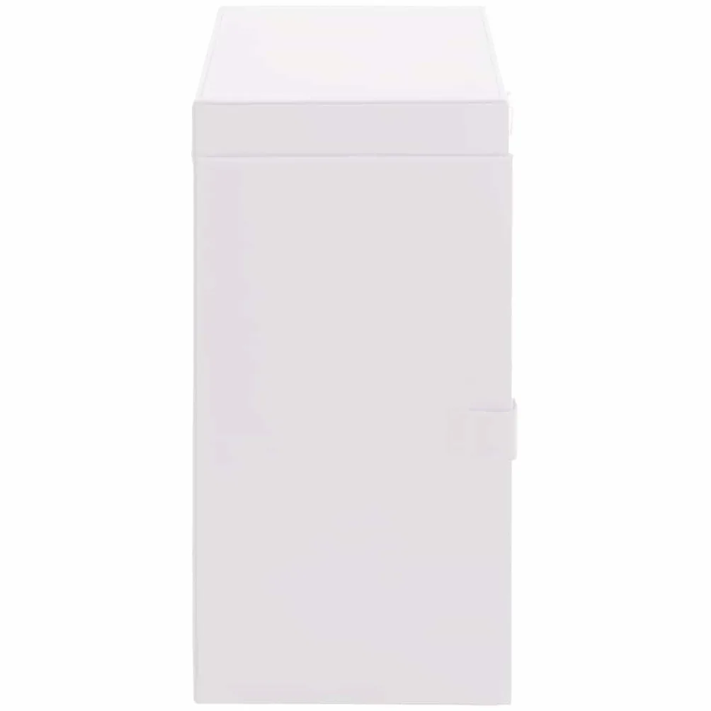 Joyero de 6 capas blanco con espejo y forro interior de terciopelo, se puede cerrar, 26 x 15,5 x 32 cm, con soporte para pendientes, caja de reloj, soporte para cadena, organizador para