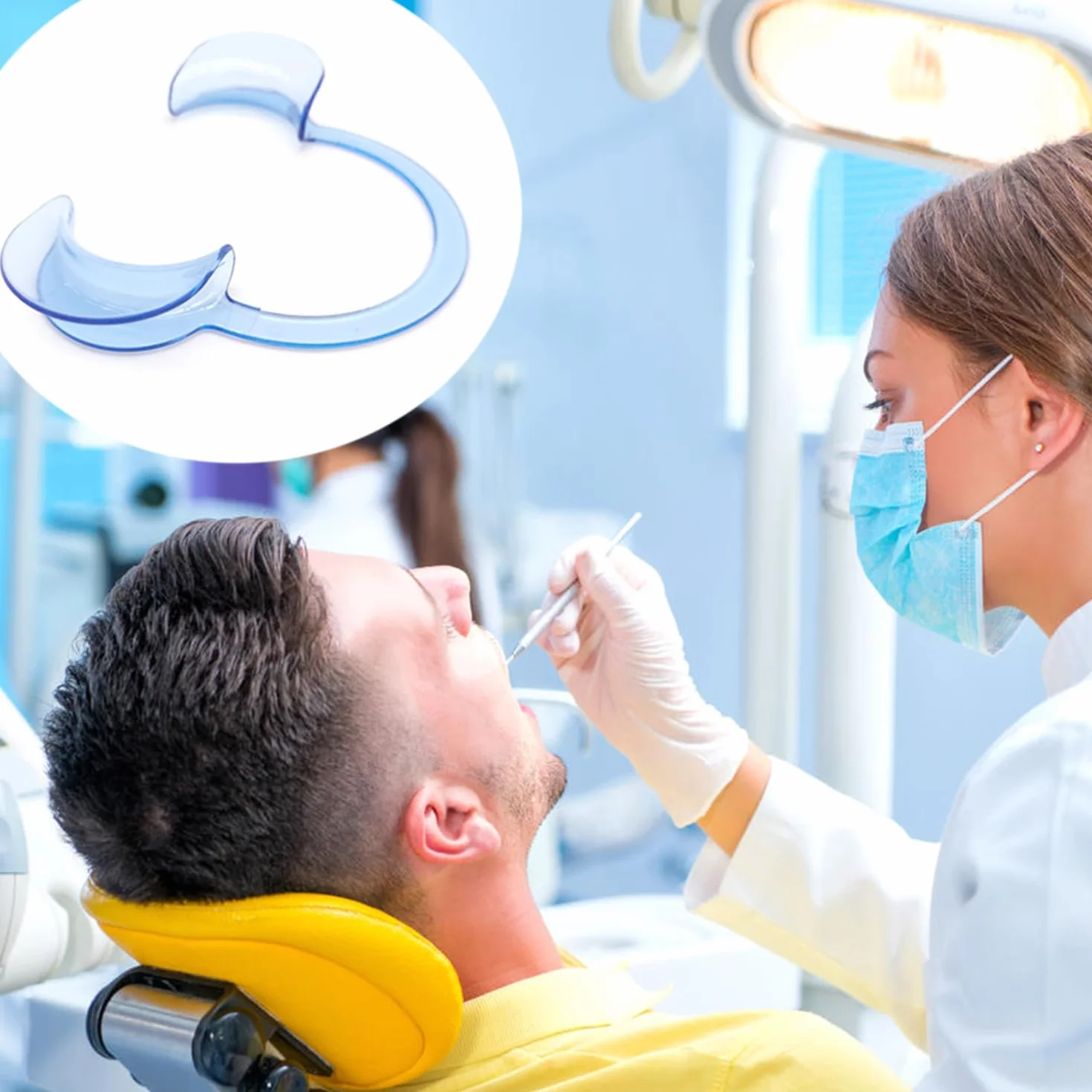 Abridor de Boca Dental 4 PCS, Retractores de Mejilla en Forma de C para Examen Oral y Blanqueamiento Dental