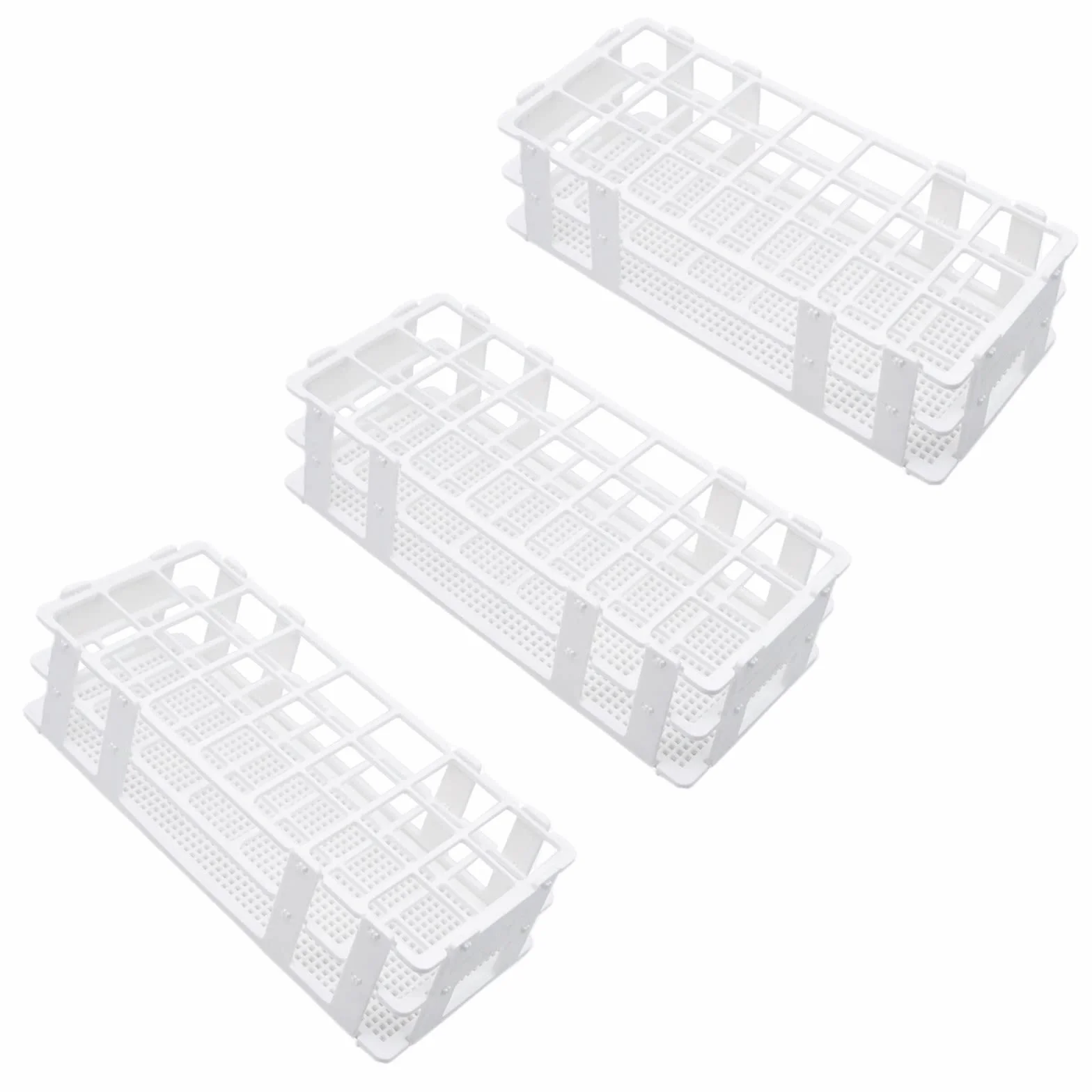 Soporte de tubo de ensayo de plástico 30mm 21 agujeros 3 uds para laboratorio educativo
