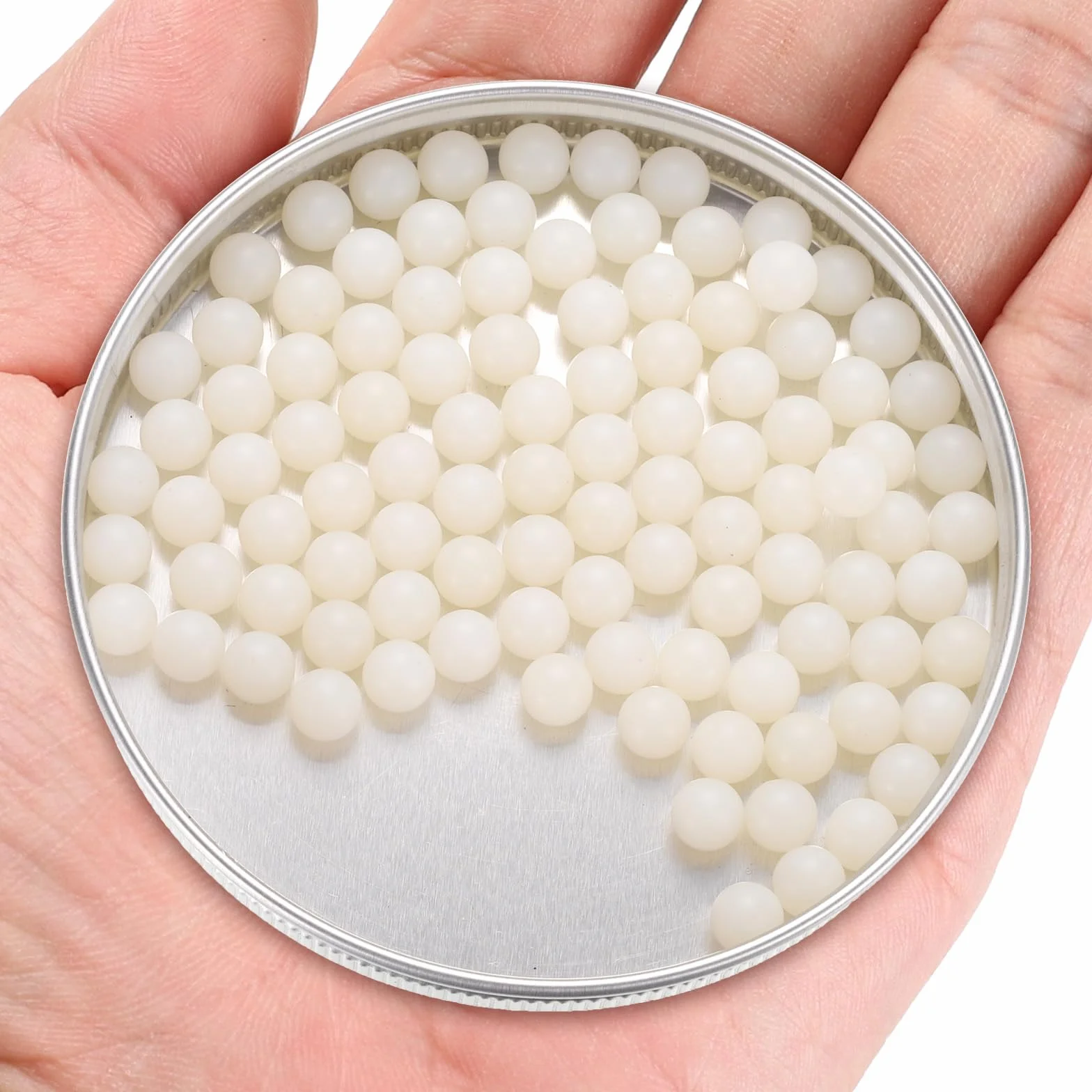 QUARKZMAN 100 Piezas Bolas de Rodamiento Nylon 1/4" (6.35mm) Precisión Plástico Sólido