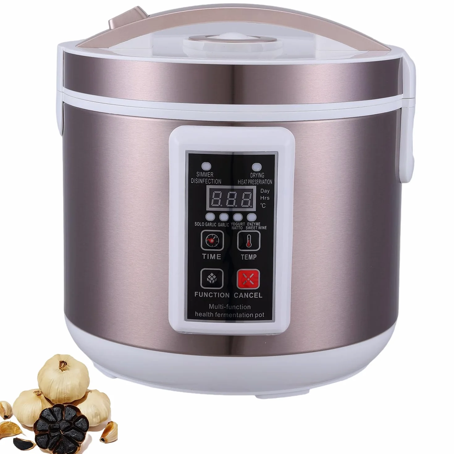 Máquina de fermentación de ajo negro 5L, fermentador de acero inoxidable 2 capas, 168h rápida