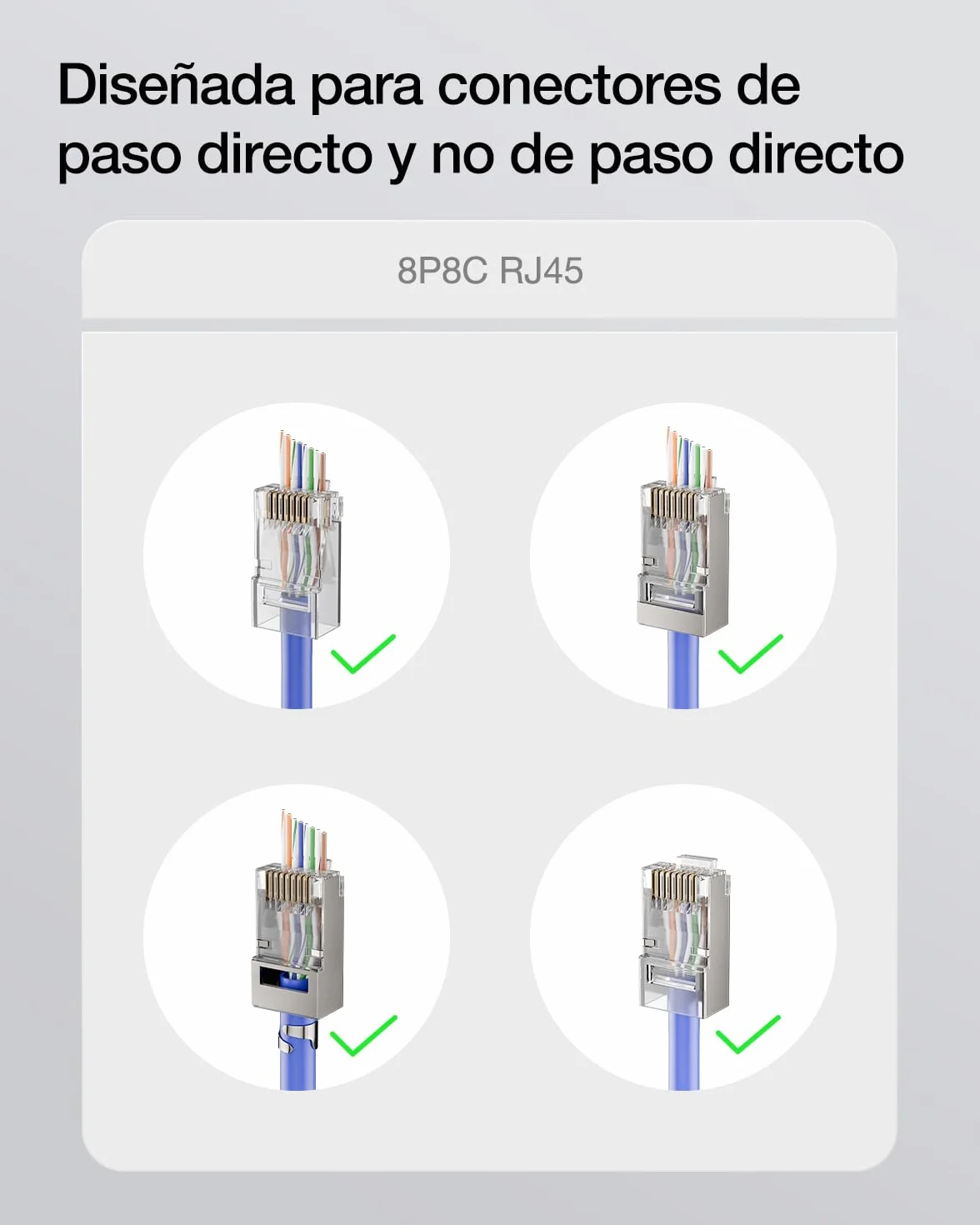 VCE Crimpadora RJ45 Cat7/Cat6A/Cat6/Cat5E GJ670BL Herramienta de Crimpado Universal Corte y Desforre