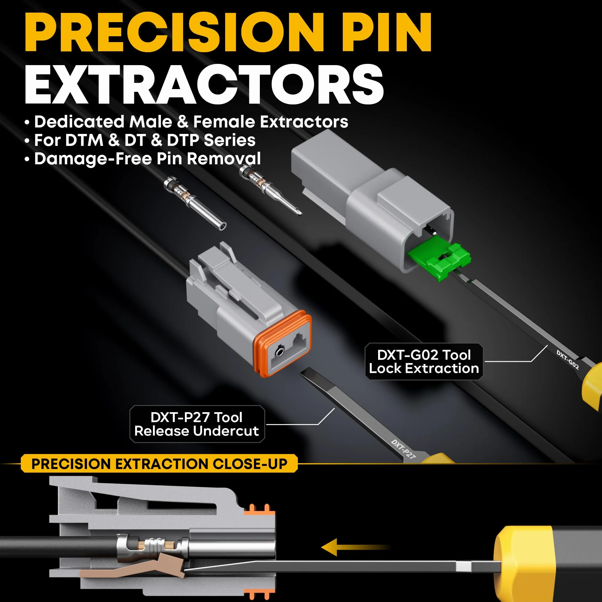 DxCRIMP Kit Crimpadora para Conectores Serie DT, Impermeables 2-6 Pines, 22-14 AWG, Compatible con Deutsch DT