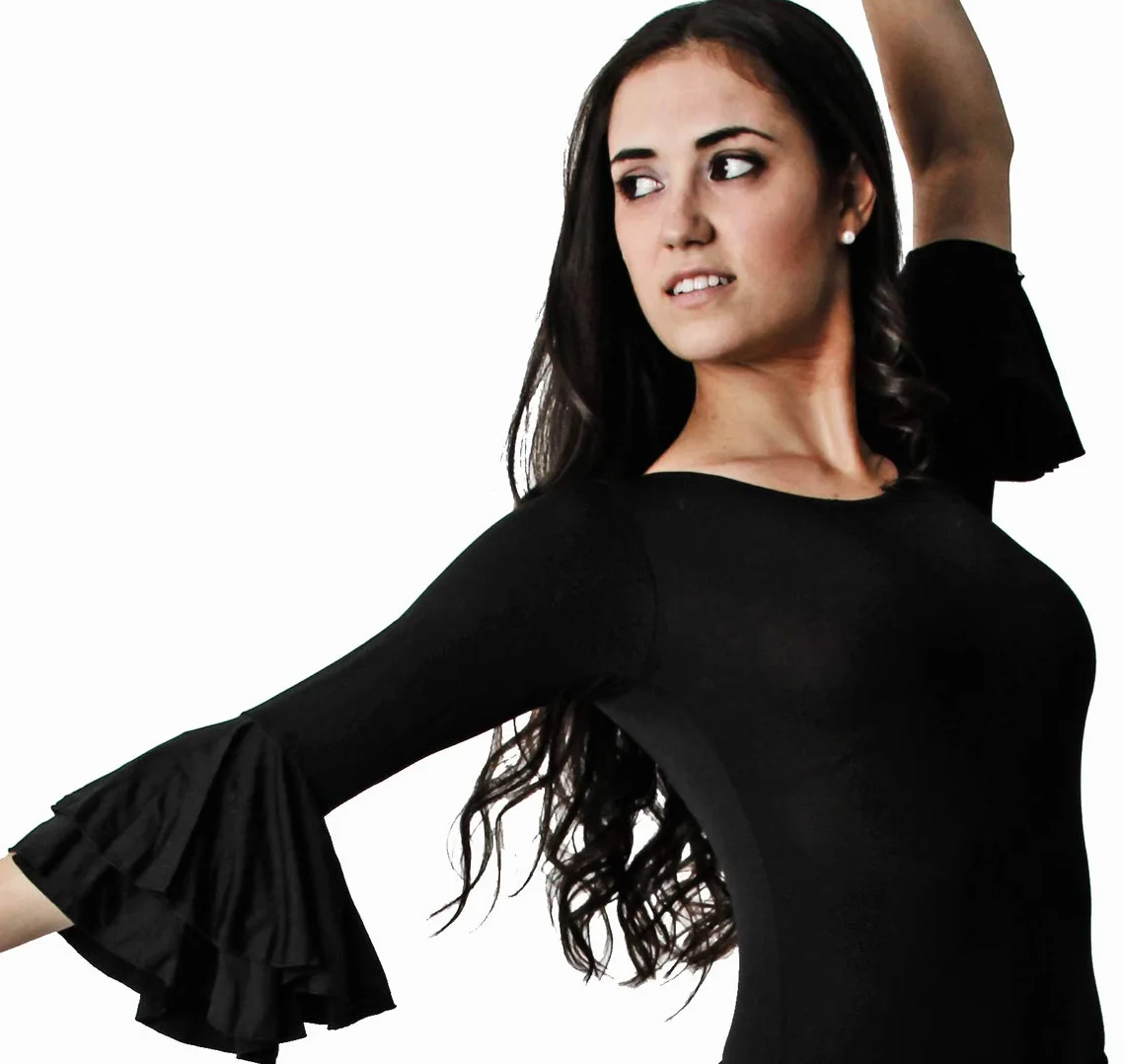 Gojoy shop- Falda Profesional de Lunares para Baile Danza Flamenco o Sevillanas para Mujer con 3 Volantes