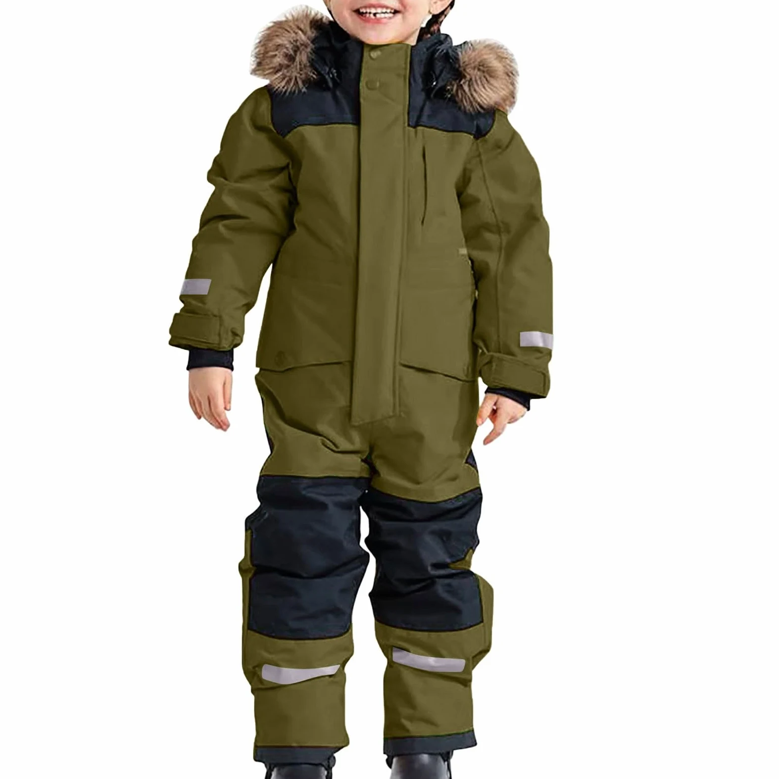 Generisch Traje de esquí térmico, mono de esquí para invierno, cálido, resistente al viento, traje de invierno con barro extraíble, traje de softshell para exteriores