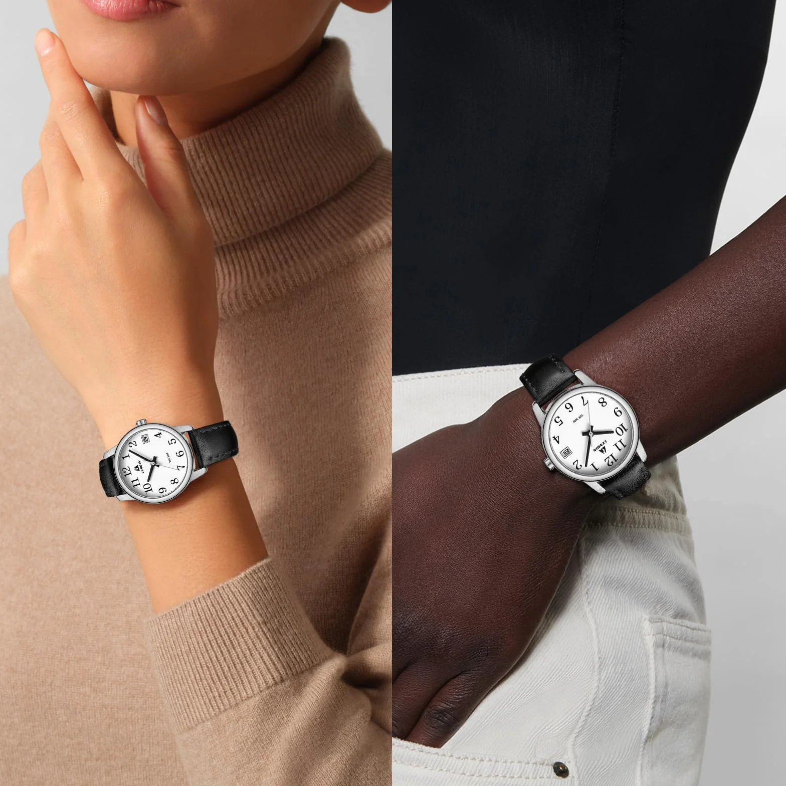 LN LENQIN Relojes Mujer Reloj De Cuarzo Analógicos para Muje Relojes De Pulsera Impermeables para Mujer con Correa De Cuero