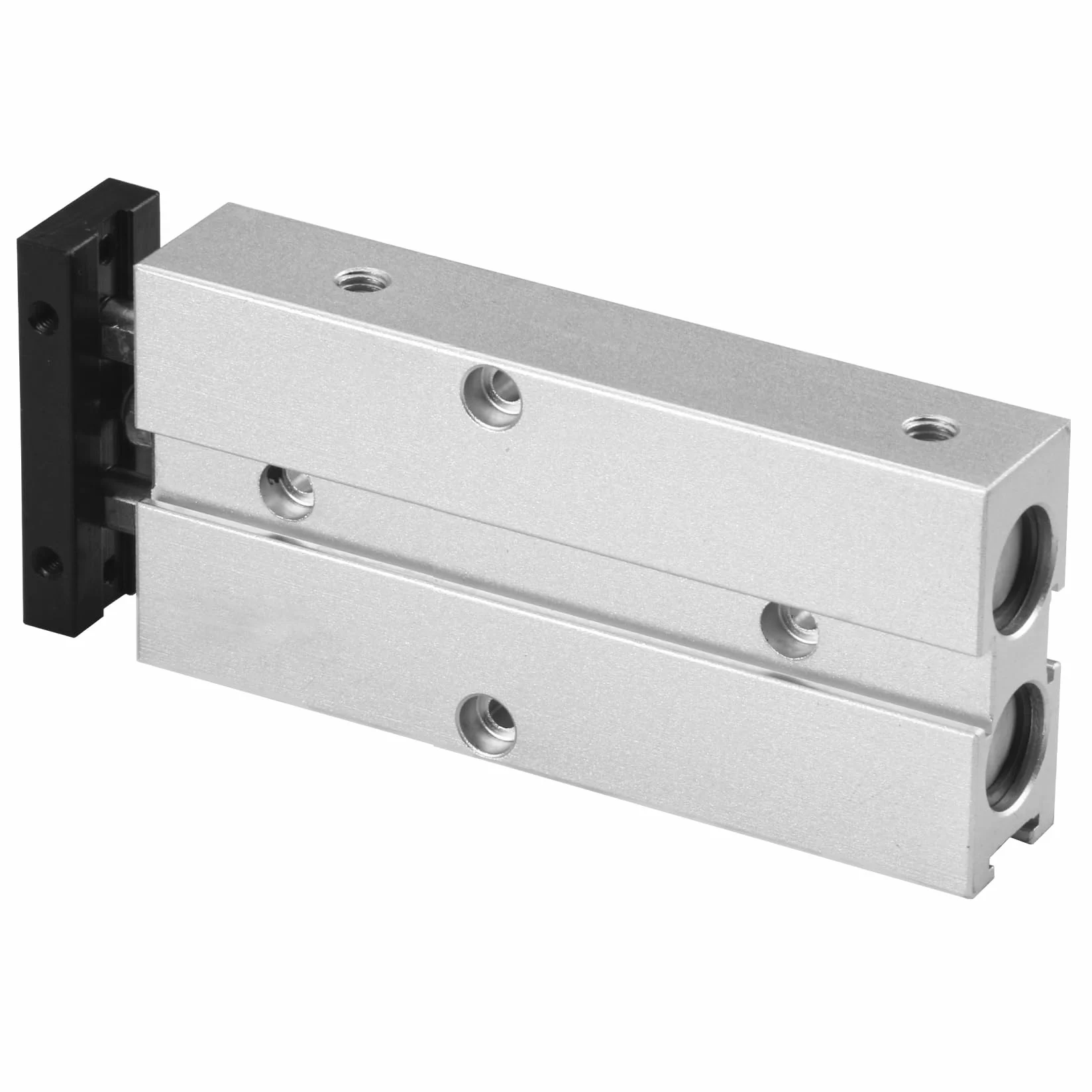 Heschen Cilindro neumático de doble acción TN10-10, orificio 10 mm, aluminio, doble varilla, con imán, carrera 40 mm