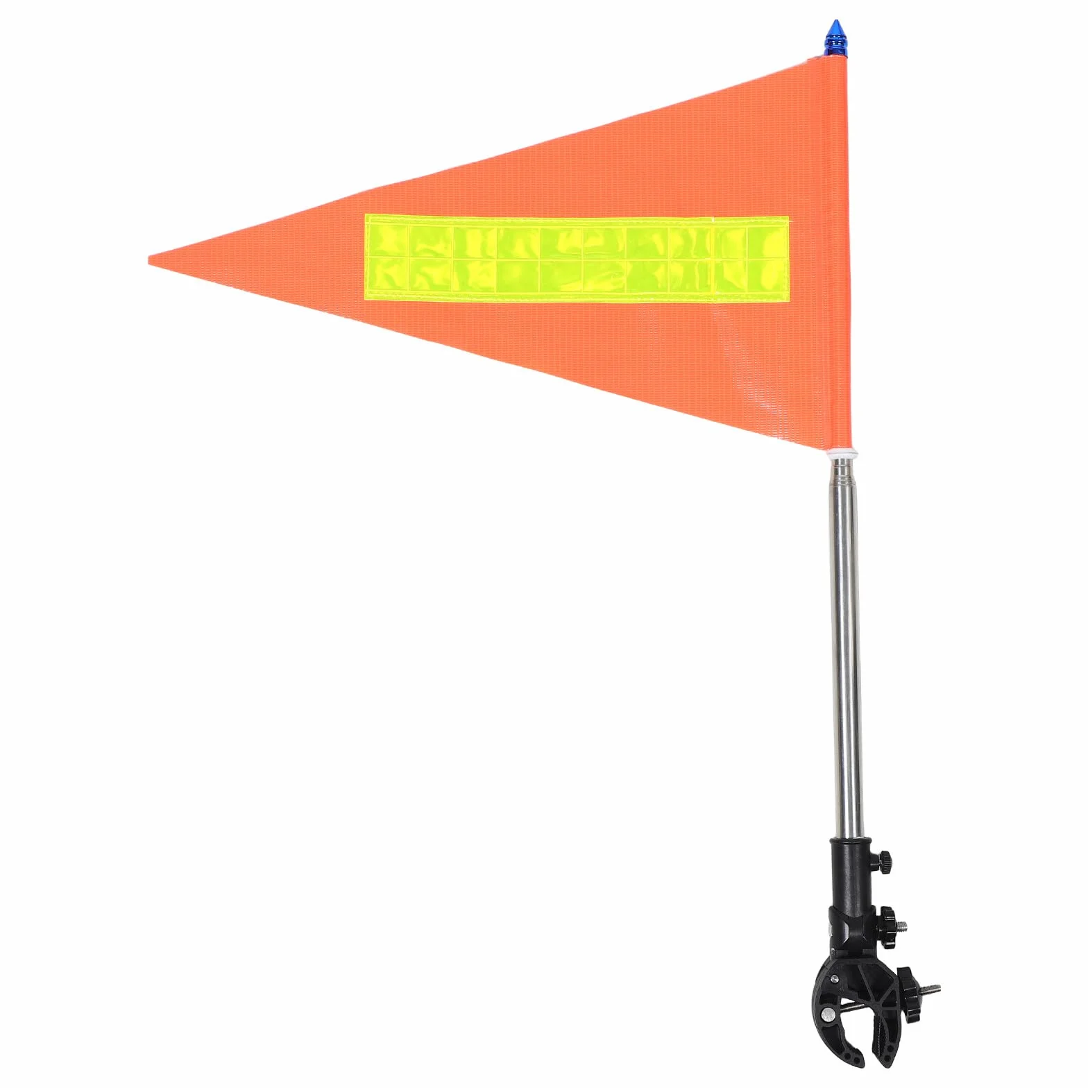 Bandera de seguridad para sillas de ruedas con tira reflectante, mástil telescópico ajustable 1,5 m