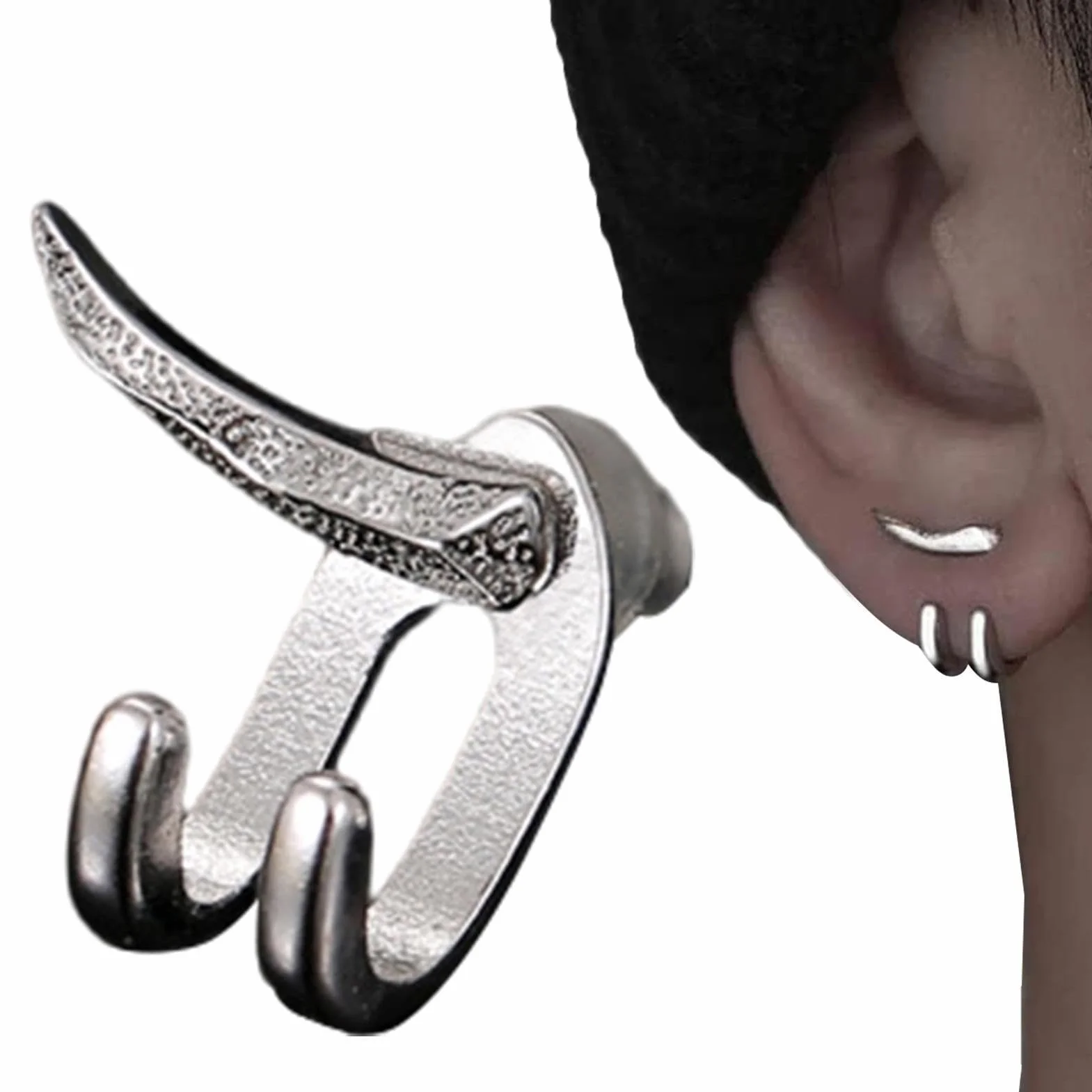 Geniales botón,Joyas para orejas cómodas, desmontables y brillantes con doble perno - Cómodos pendientes punk desmontables, accesorios oreja estables moda para citas, Kasmole