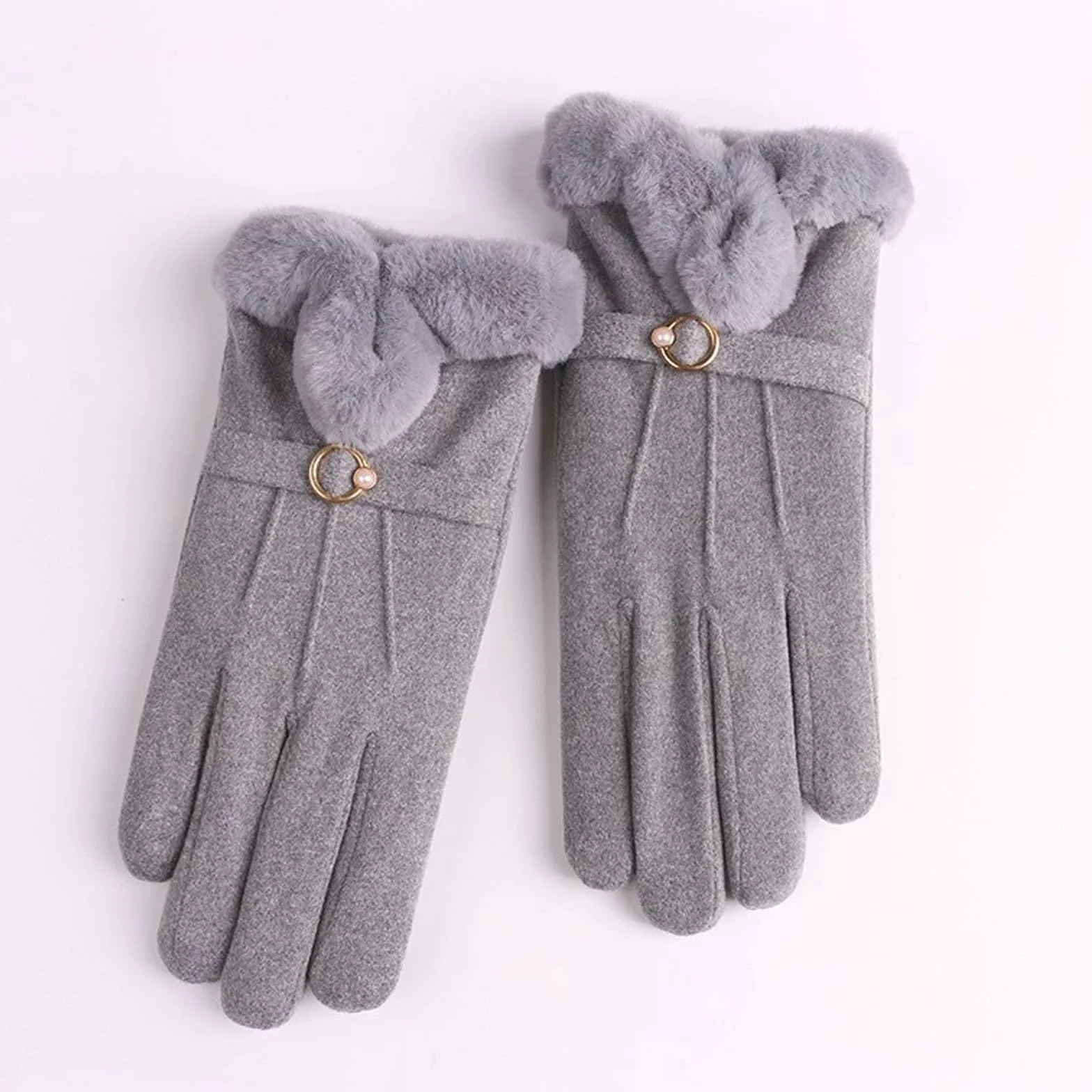 Guantes de invierno para mujer, forro polar grueso, térmicos, resistentes al viento para esquí, correr, ciclismo