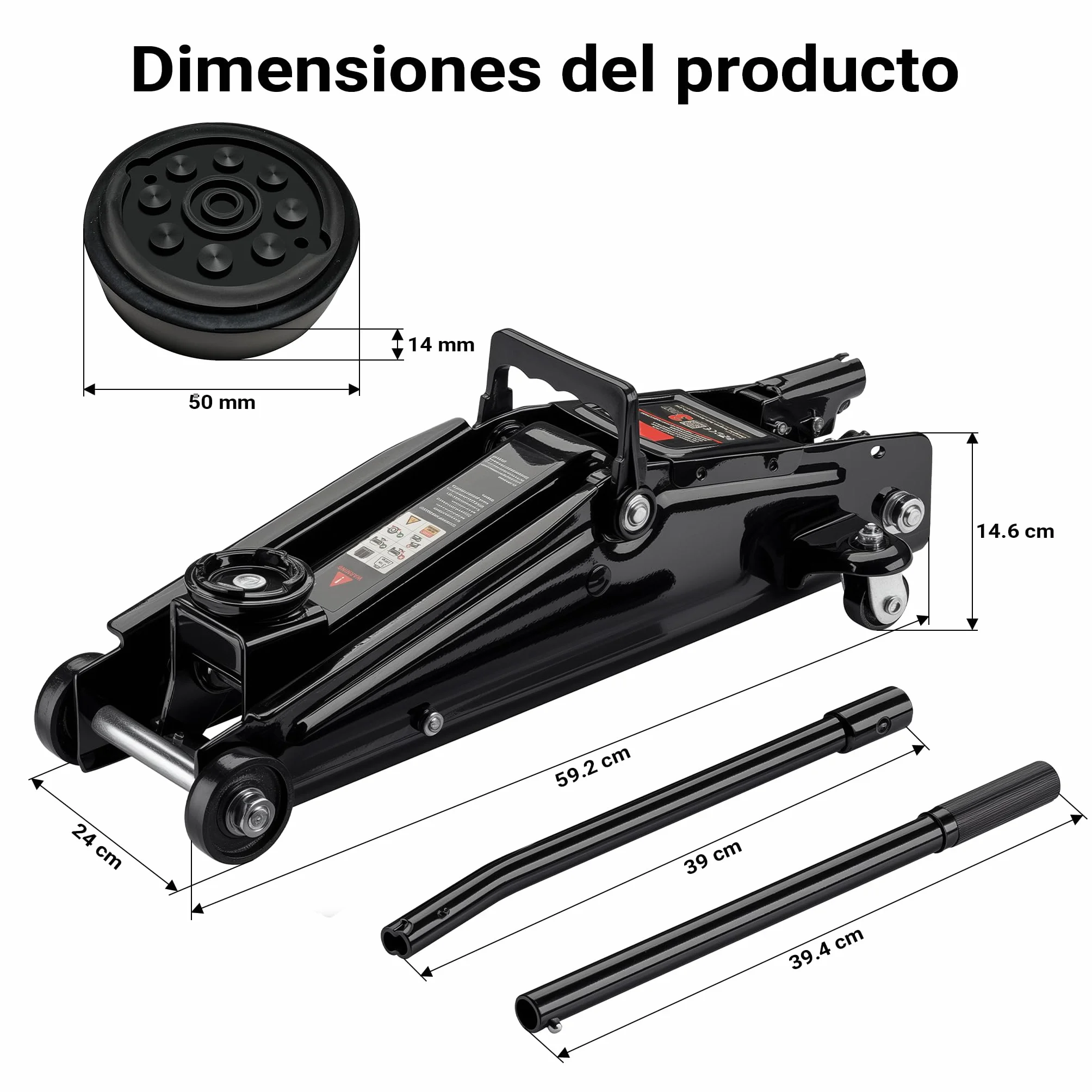 Wiltec Gato hidráulico 3 toneladas móvil Elevador de Coches Taller Garaje