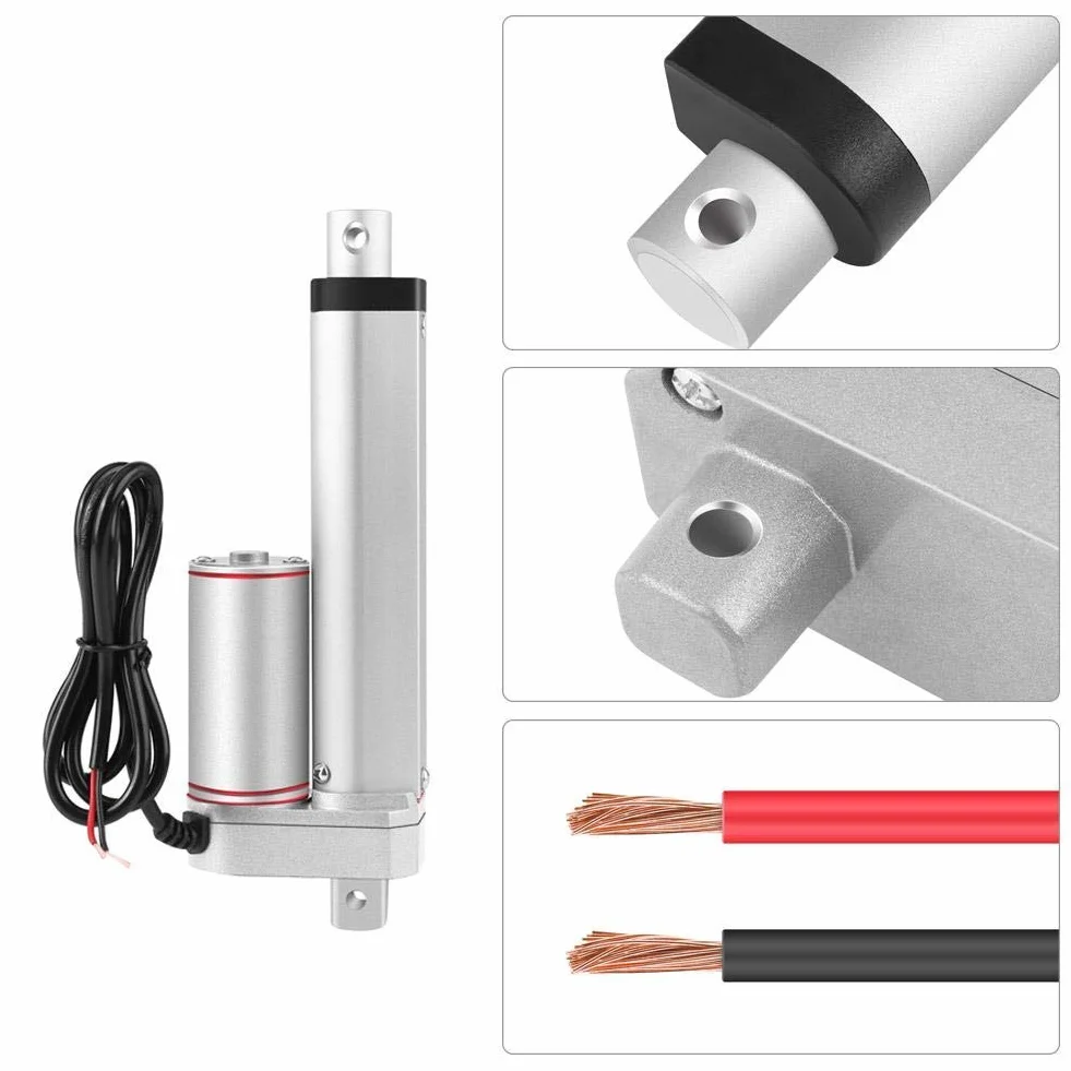 Accionador lineal eléctrico 24 V 750 N 100 mm con muelles y soportes de montaje