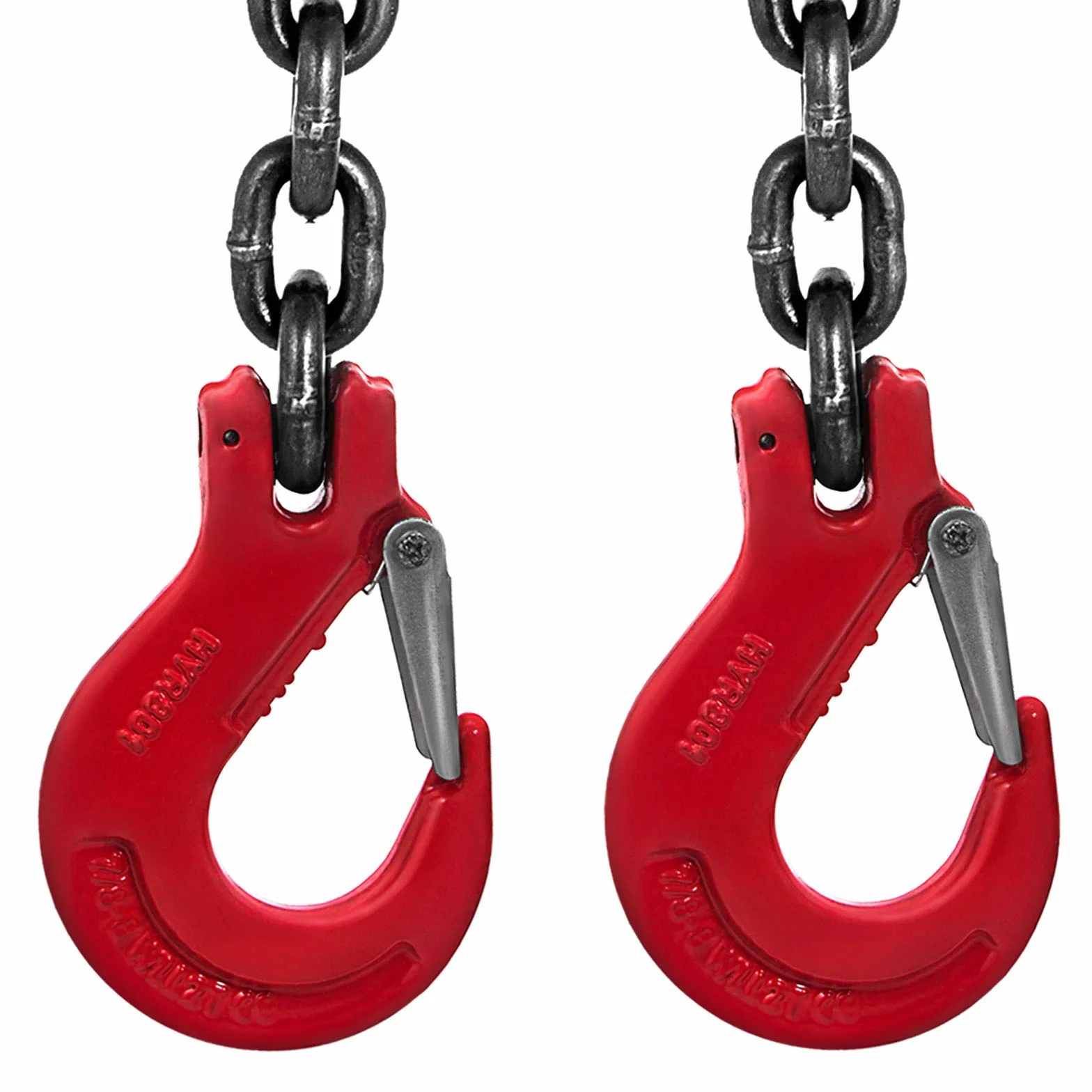 VEVOR Eslinga de cadena de 10 mm 1,5 m patas dobles G80 4 T ganchos de acero para elevación