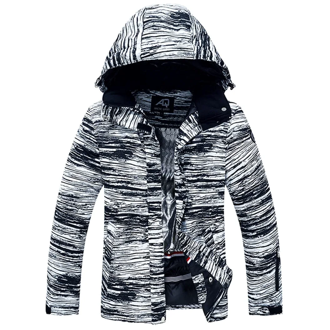 Chaqueta de esquí impermeable de montaña y pantalones a prueba de viento invierno cálido abrigo con capucha snowboard traje de nieve chaqueta de lluvia SYBLK S
