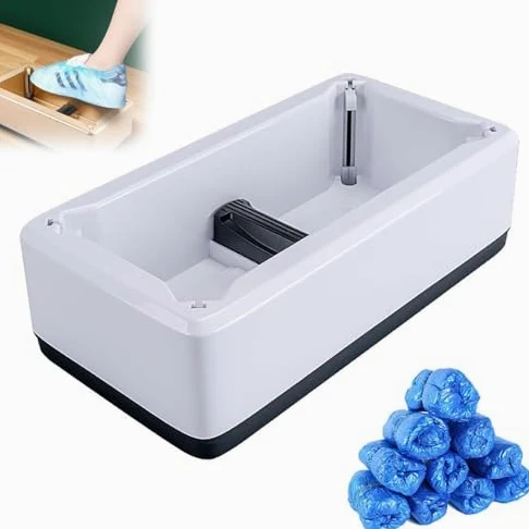 Dispensador de zapatos inteligente, dispensador automático de cubiertas de zapatos desechables con 200 cubrezapatos de plástico desechables, funda portátil para zapatos para el hogar, negocios, tienda