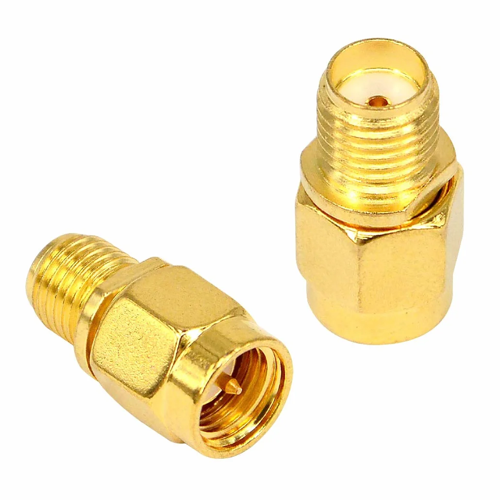 Adaptador SMA Macho a Hembra Conector Coaxial Antena WiFi Baja Pérdida para FPV Dron - Paquete de 2