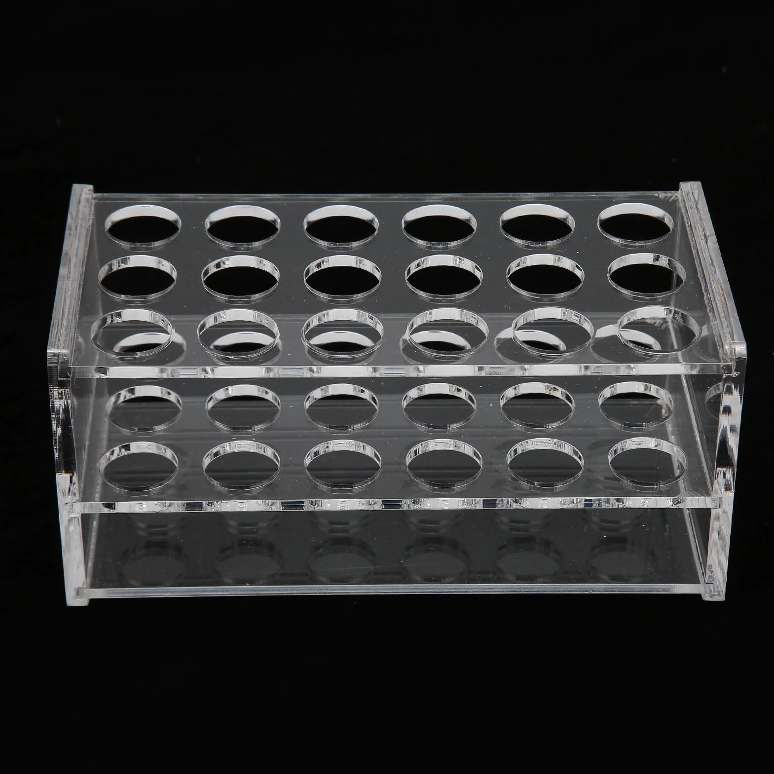Soporte para tubos de ensayo de acrílico 18 orificios 17 mm transparente
