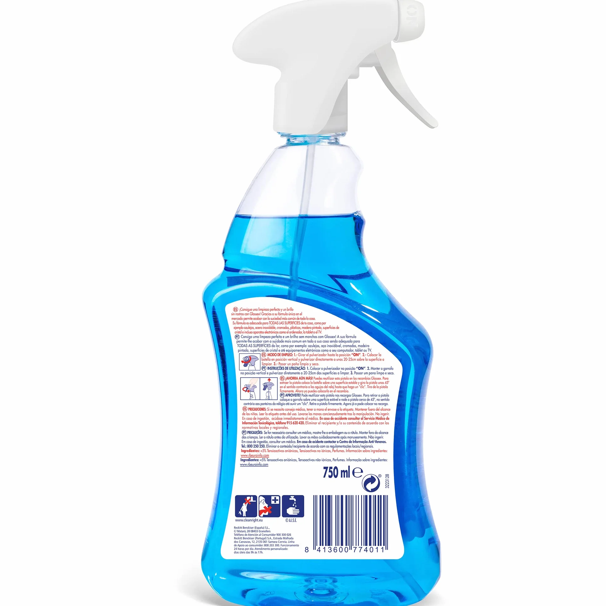 Glassex Limpiador multiusos y cristales pistola spray 750 ml