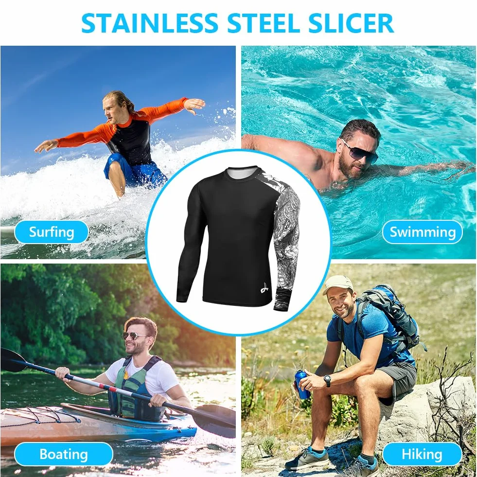 Camiseta Proteccion Solar Hombre Manga Larga UPF 50+ Anti UV Secado Rápido para Surf Natacion Running