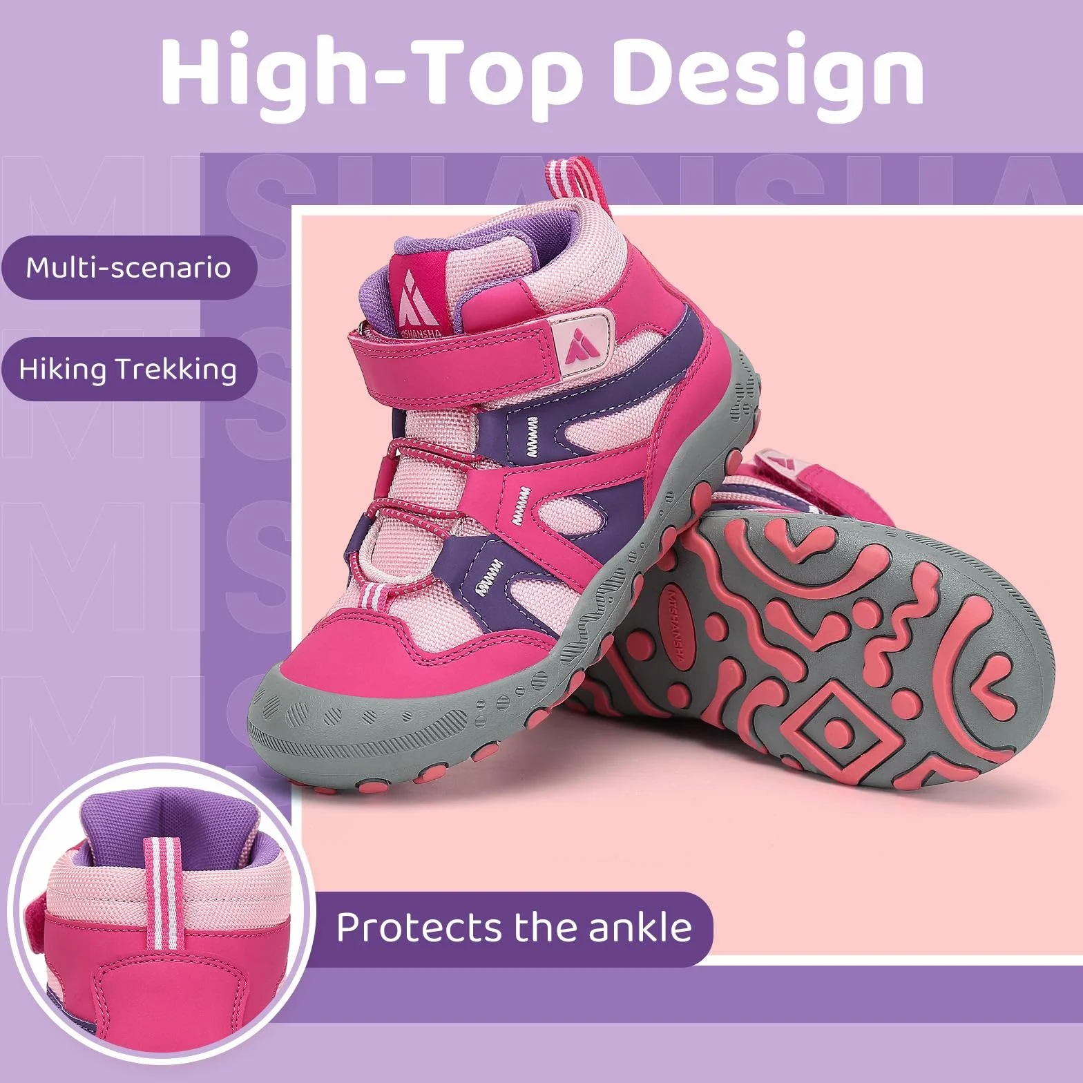 Mishansha Niña Zapatillas de Senderismo Niños Antideslizante Transpirables Botas Zapatos de Trekking Unisex Ligero Tallas 24-38 EU