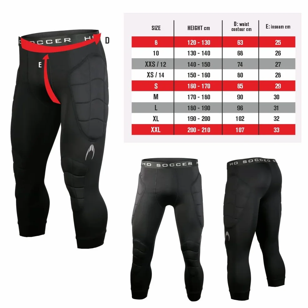 HO Soccer Malla de Portero Acolchado Raven 3/4 Pantalón Pirata con Protecciones Unisex niños 14