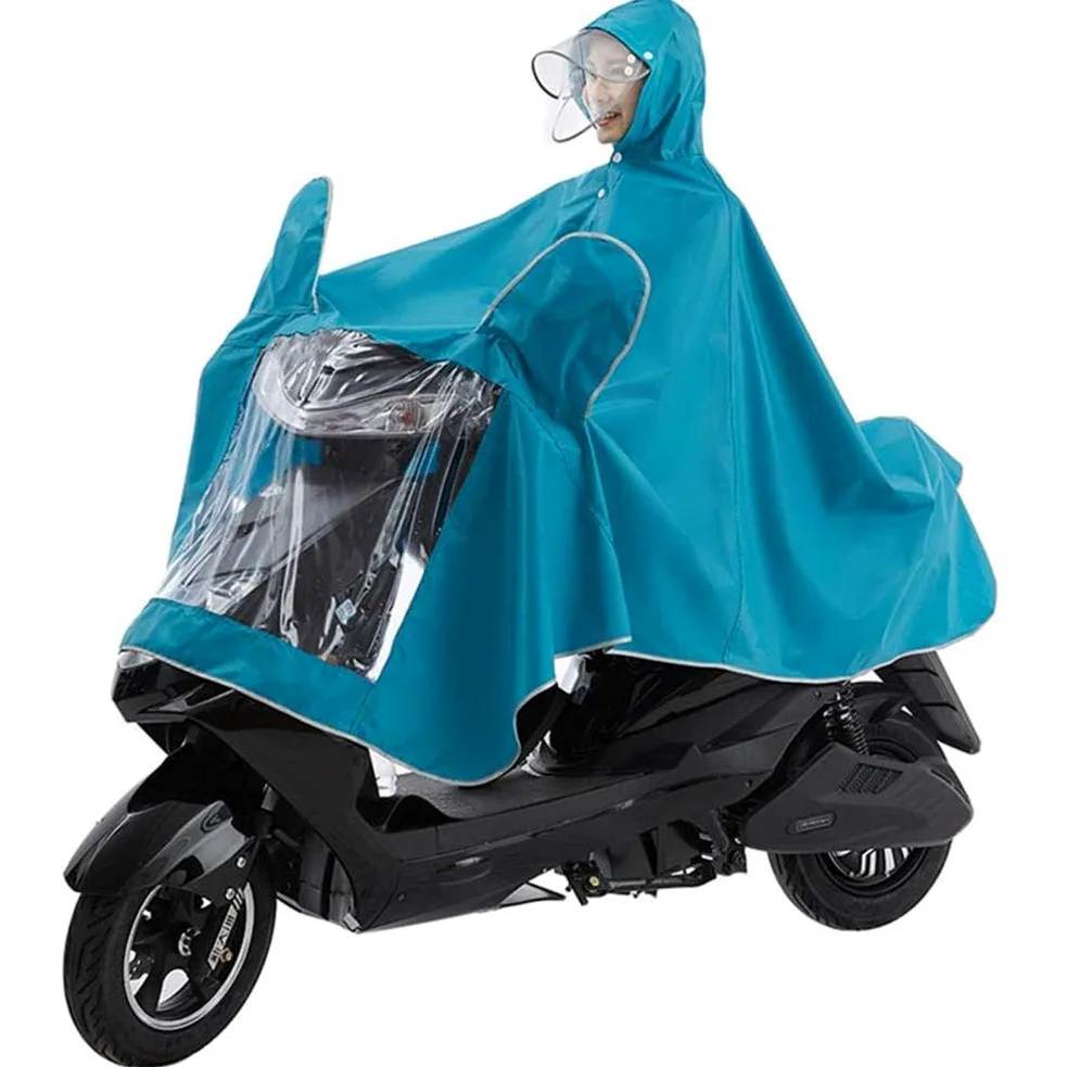 YHNNH Capa Lluvia Moto Alargada Electricidad Scooter Moto Capa Larrain(Grün,3XL)
