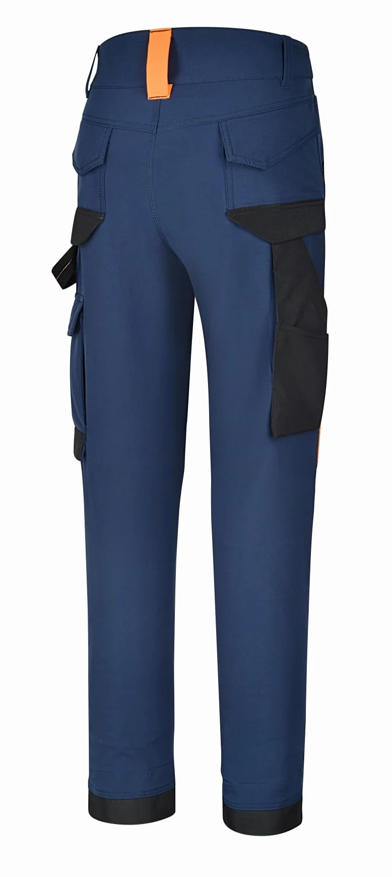 BETA 7650B S - Pantalones de Trabajo Multibolsillos elásticos de Nailon con Entrepierna antidesgarro, Cintura Alta, Bolsillos para Rodilleras, Bolsillos Traseros y Fondo Pierna Reforzados - Azul,