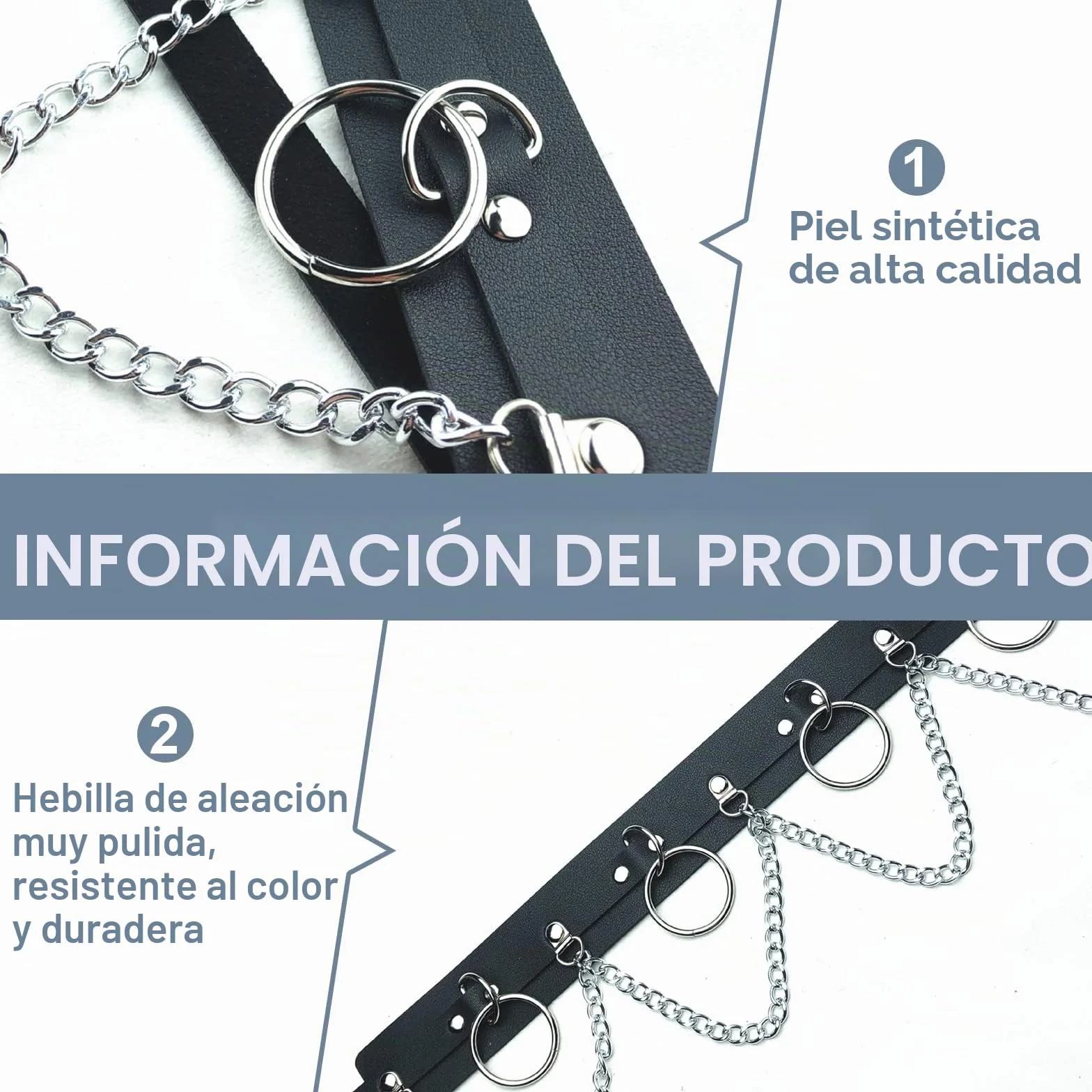 Cinturón de Cadena Punk de Cuero Para El Cuerpo, Gótico Negro Para Mujer, Cintura Rave, Vientre Joyería Para Mujeres y Niñas