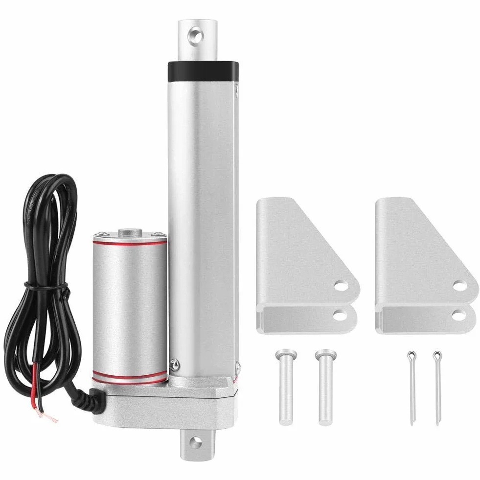 Accionador lineal eléctrico 24 V 750 N 100 mm con muelles y soportes de montaje