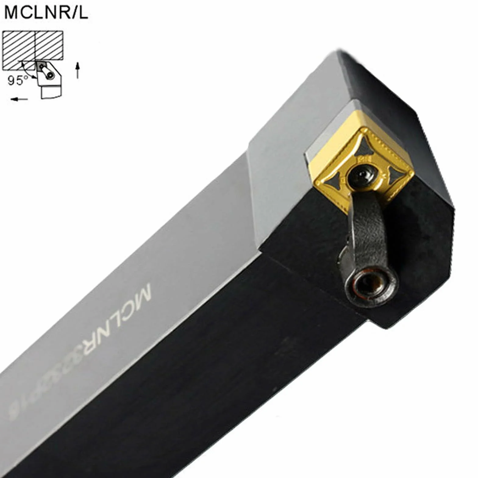Soporte externo para herramientas de torneado MCLNR2020K12 20 x 20 x 125 mm para CNMG1204