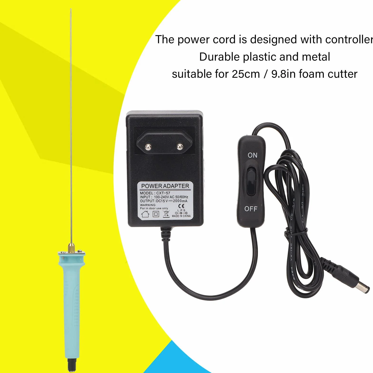 Cortador de Alambre Caliente 15V 2000mA Fuente de Alimentación 100-240V UE