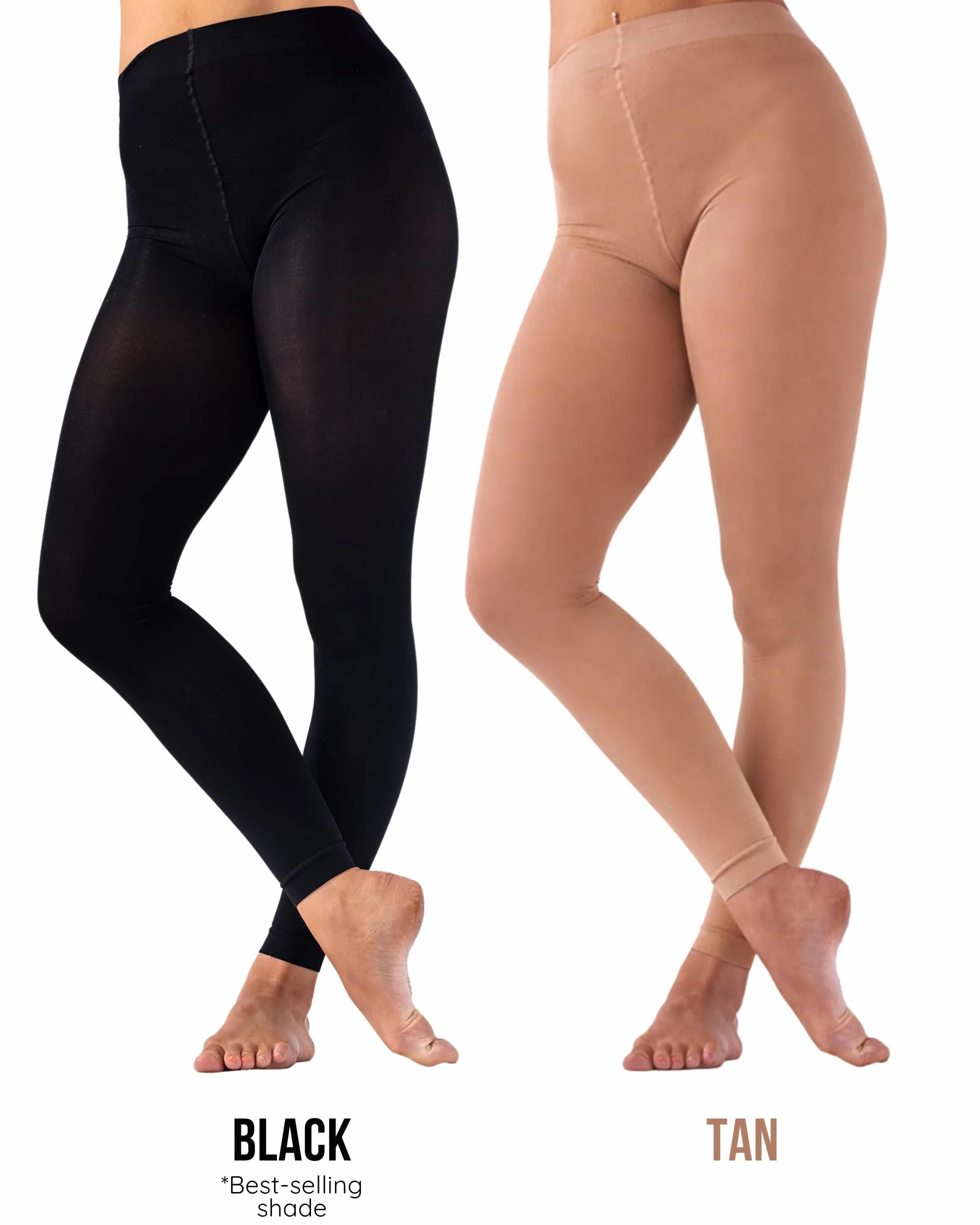 Medias de baile sin pies 70 denier negro marrón opaco mallas para mujeres niñas