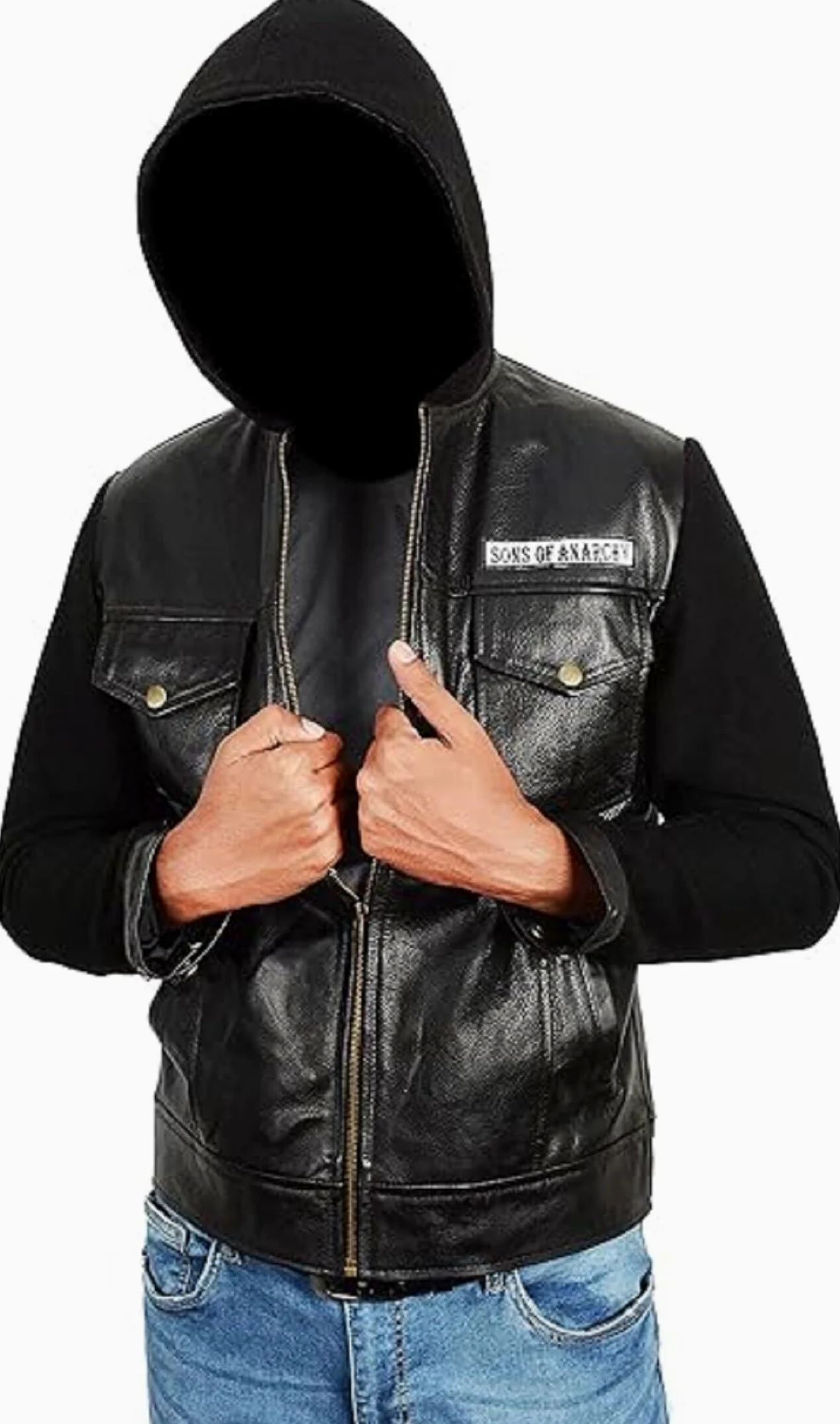 Chalecos y sudadera con capucha de piel para hombre, diseño de Hijo de la Anarquía Biker Club California