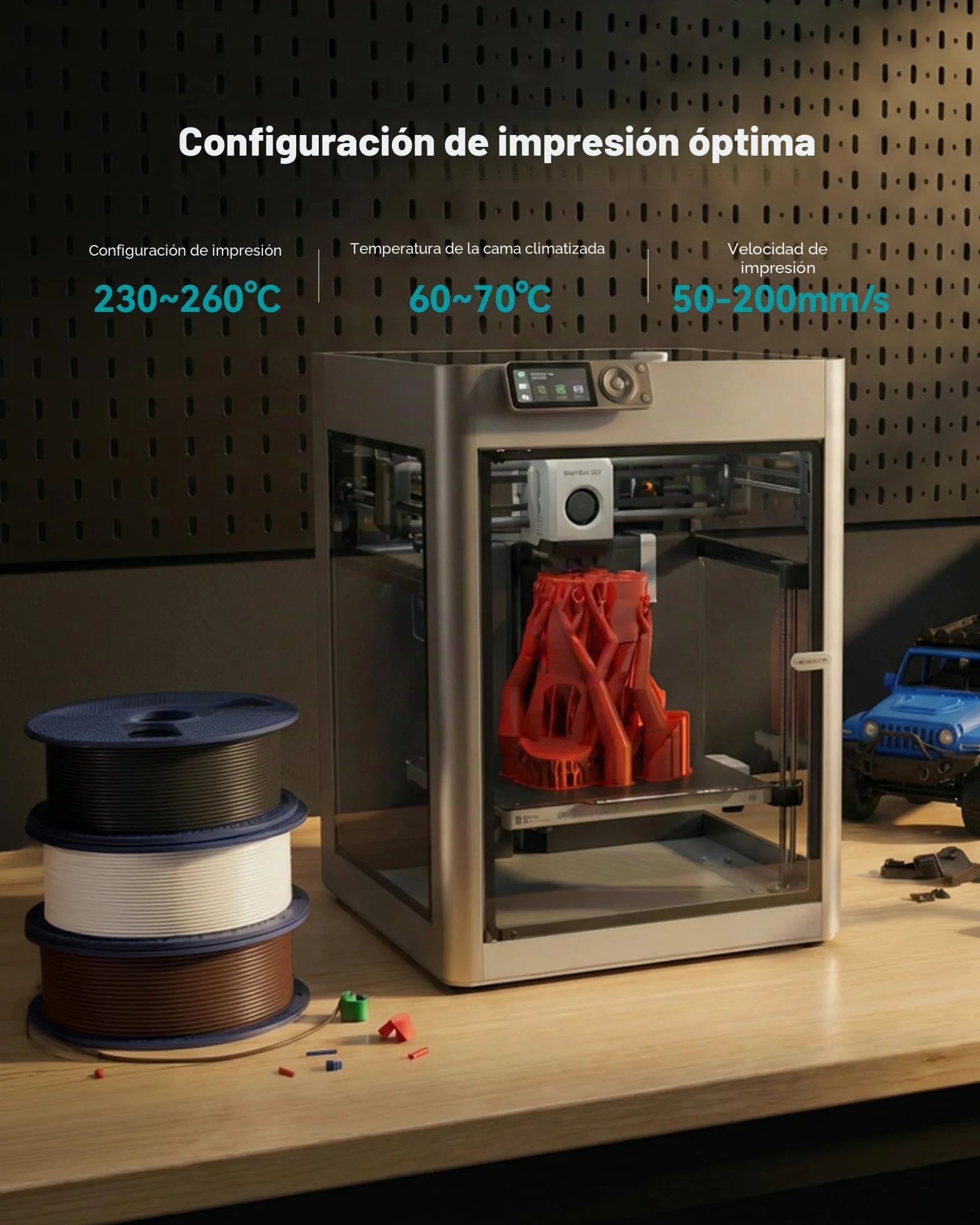 SUNLU PETG Filament 1.75 mm, Filamento para Impresora 3D, Negro, Bobina de 1 kg