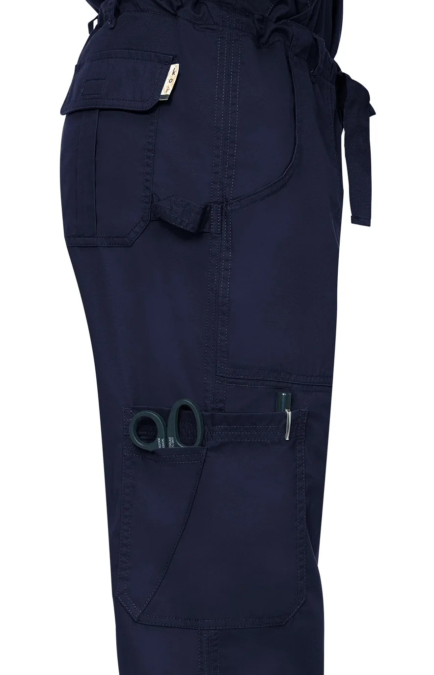 KOI James Elastic - Pantalones quirúrgicos para Hombre con Cremallera y cordón en la Cintura