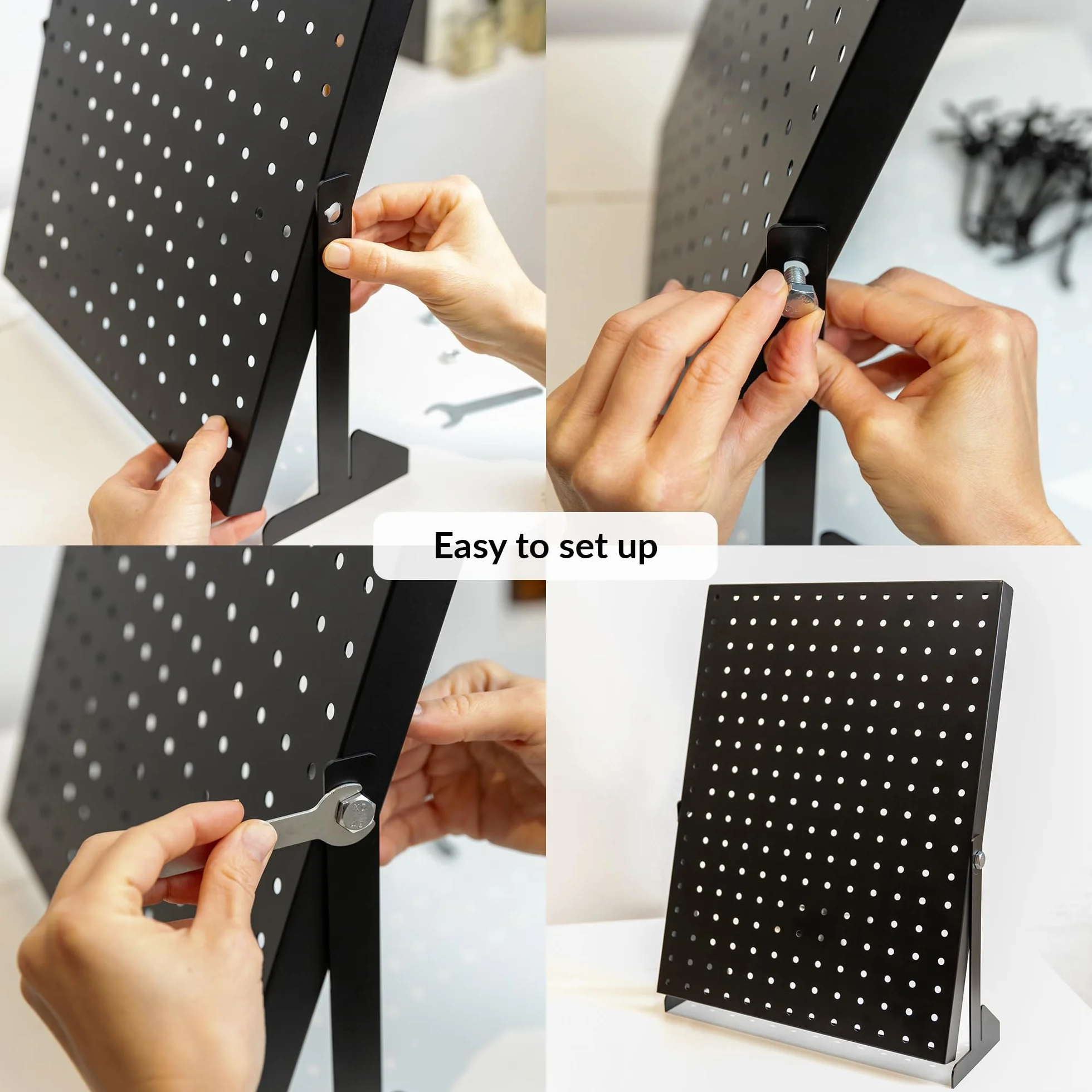 ODOXIA Pegboard Tablero perforado negro con ganchos Organizador de herramientas para comercios