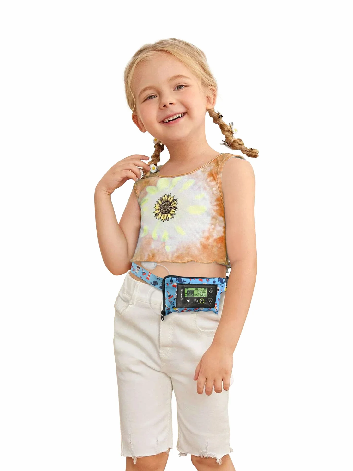 Cinturón de bomba de insulina con ventana para niños - Dia-Children's Pump Belt - SAILORS (63-85 CM)