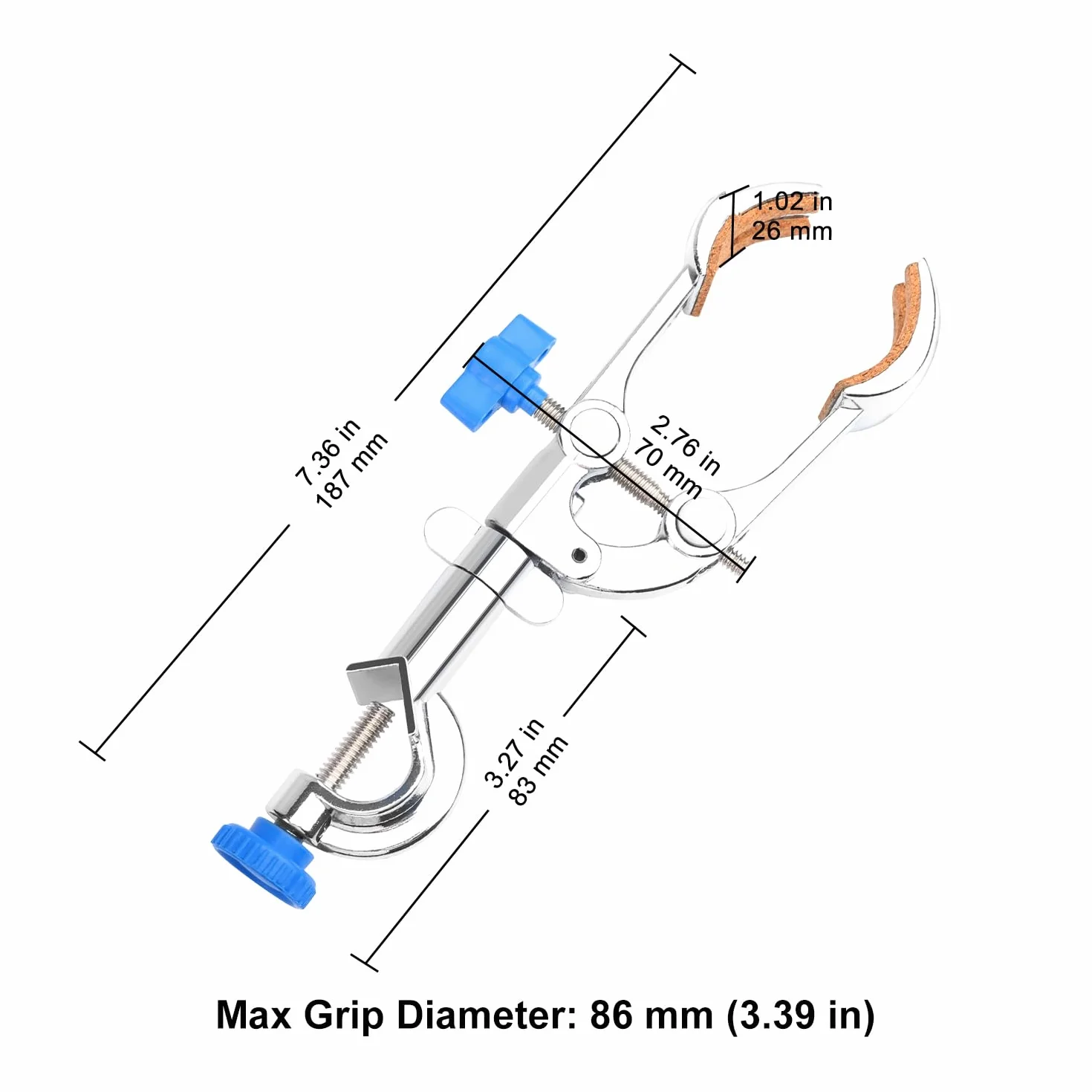 Abrazadera Giratoria de 4 Dientes con Ajuste Direccional 360 Grados para Laboratorio