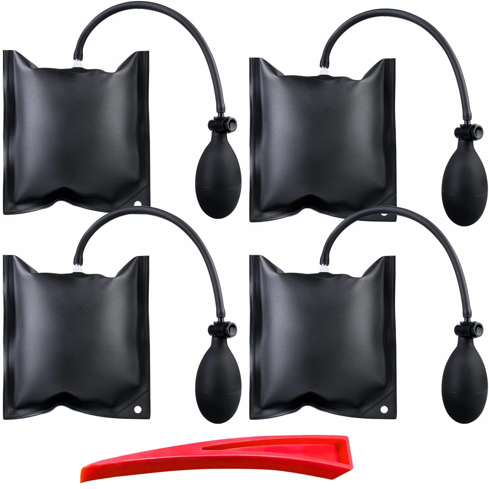 Nizirioo Air Pump Wedge 4 Piezas, Bomba De Aire Cuña, Cuña De Aire De Bomba Con Herramienta Alineación Roja Para Puerta Ventana