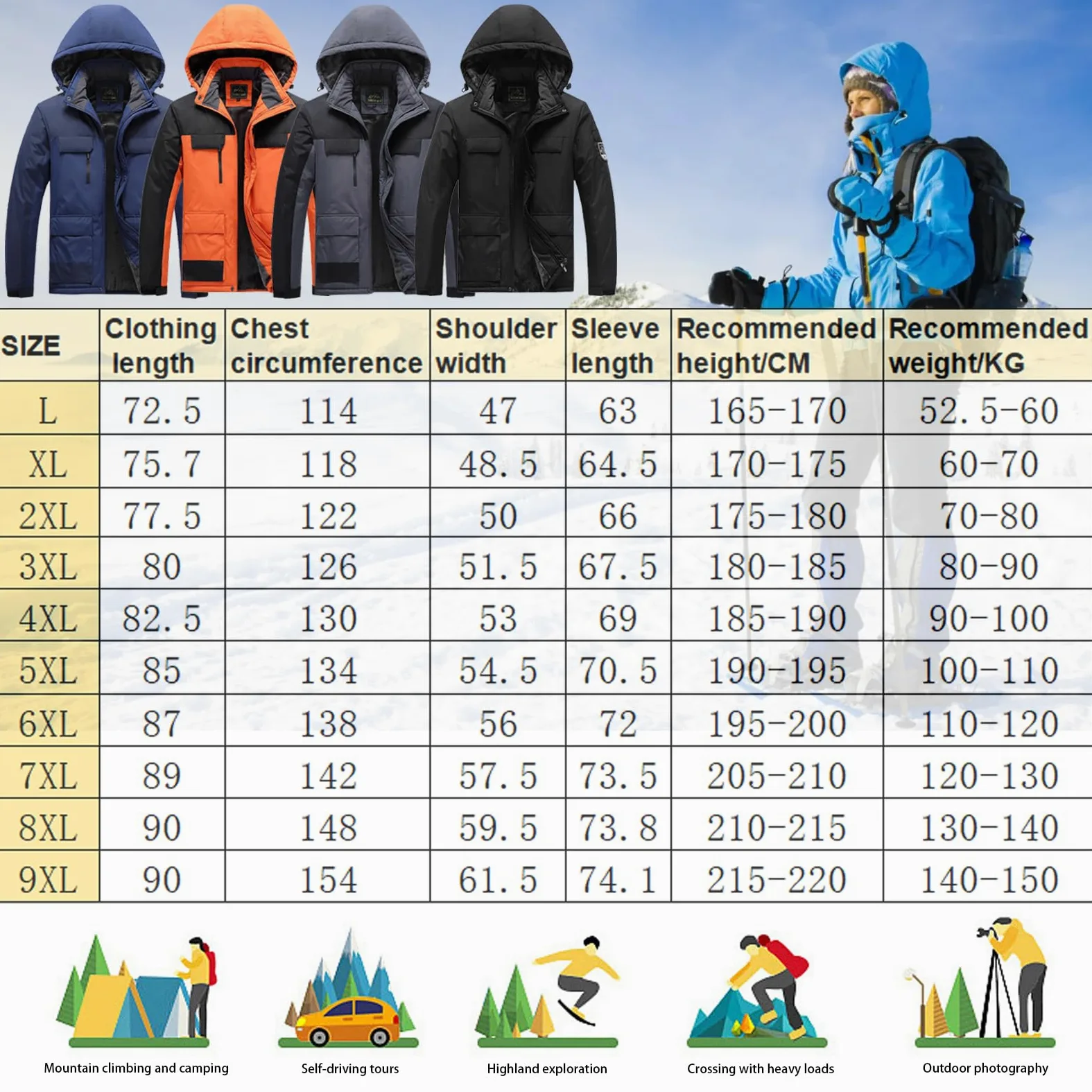 Chaqueta De Esquí Para Hombre Impermeable Y Abrigada- Cortavientos Capucha Desmontable, Snowboard Montaña Invierno Exterior