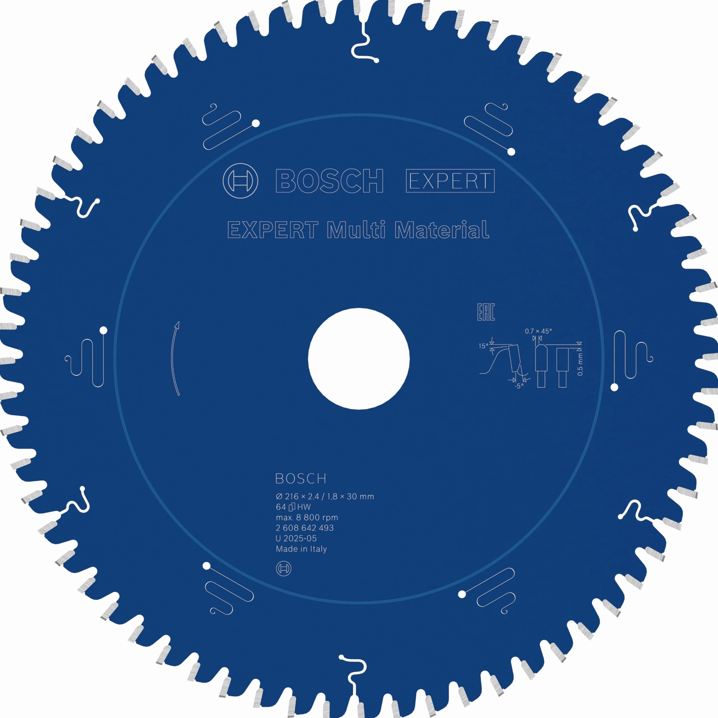 Bosch Hoja de sierra circular Expert for Multi Material 216 x 30 x 2,4 mm 64 dientes