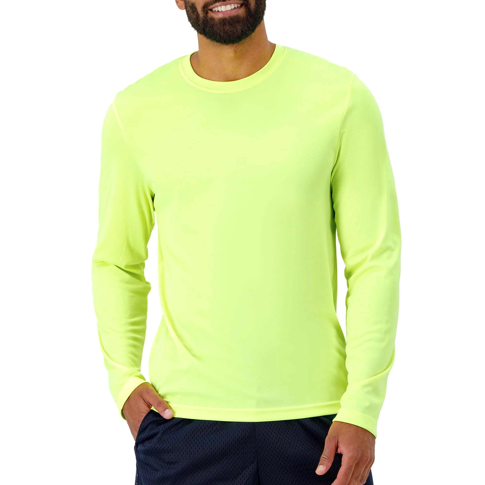 Hanes Paquete de Camisetas de Manga Larga, Camisetas Cool Dri Que Absorben La Humedad, Camiseta de Rendimiento, Paquete de 2 Camiseta Hombre (Pack de 2)
