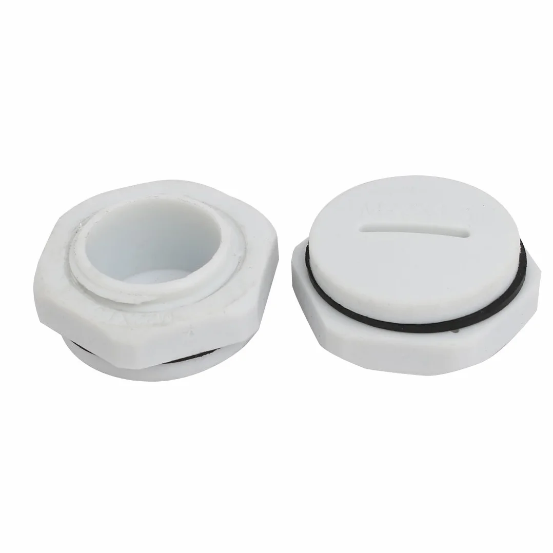 Sourcing Map Prensa Estopas Extremo Roscado Tapa Gris M22 Rosca Macho Nailon 10 szt