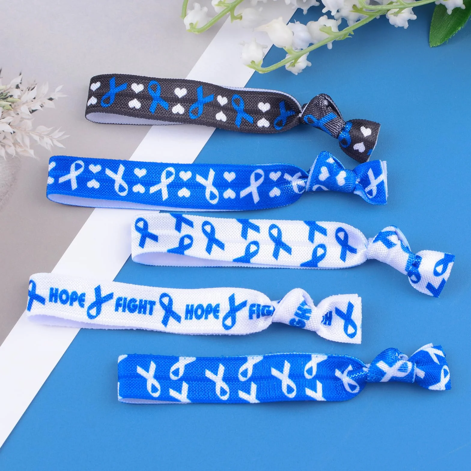 Lot de 30 bracelets extensibles en ruban Nylon pour sensibilisation événements publics