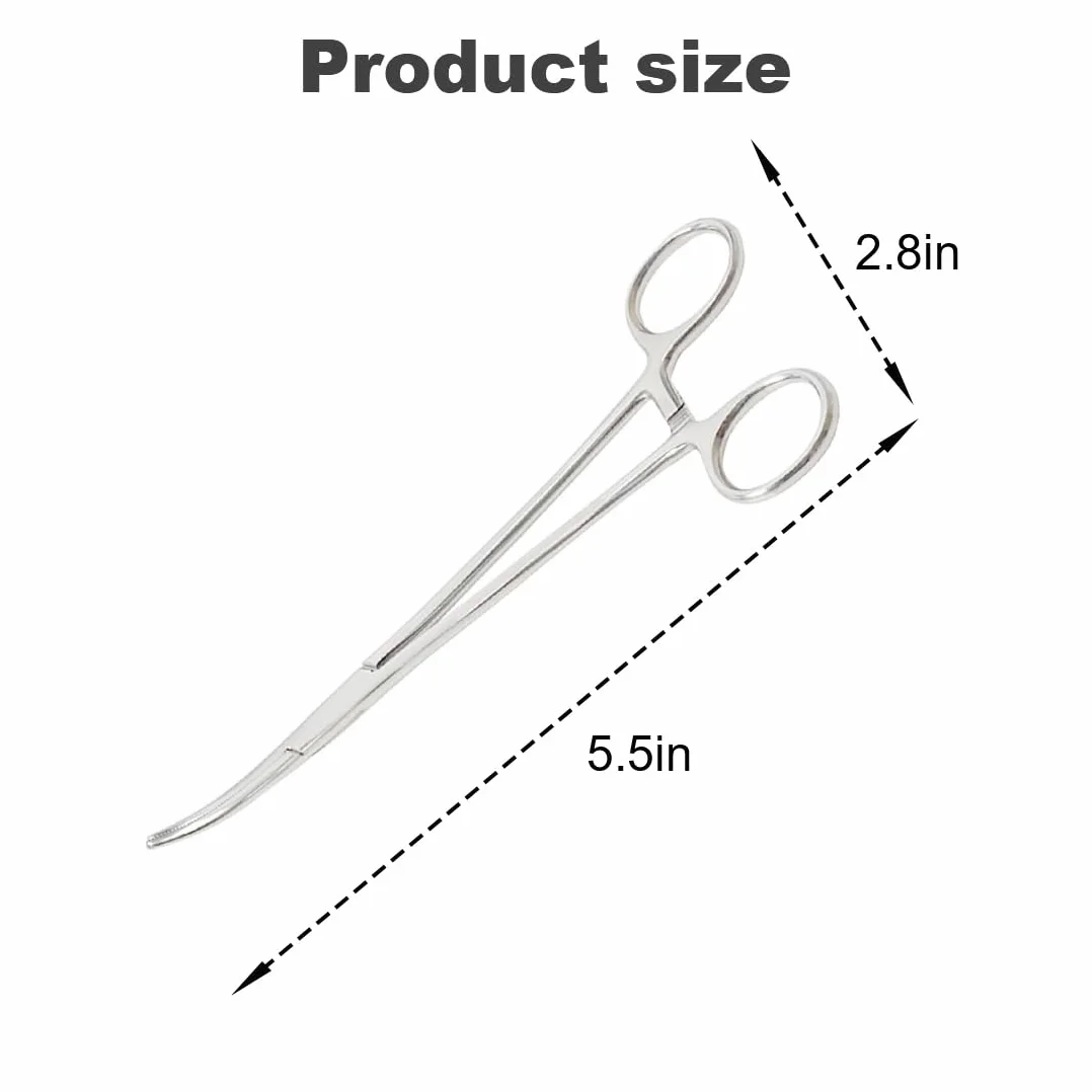 Aililong Abrazadera de arterias 14 cm curvada – Juego de alicates hemostáticos para piercing